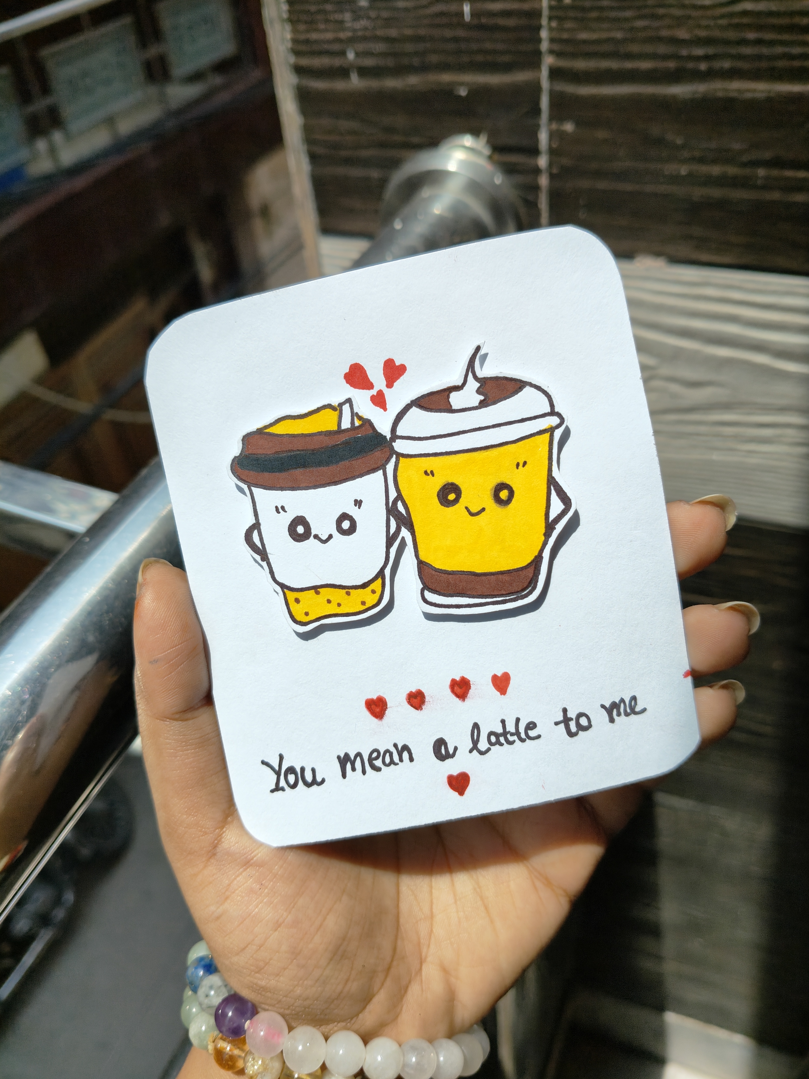 Coffee Latte Handmade Card 