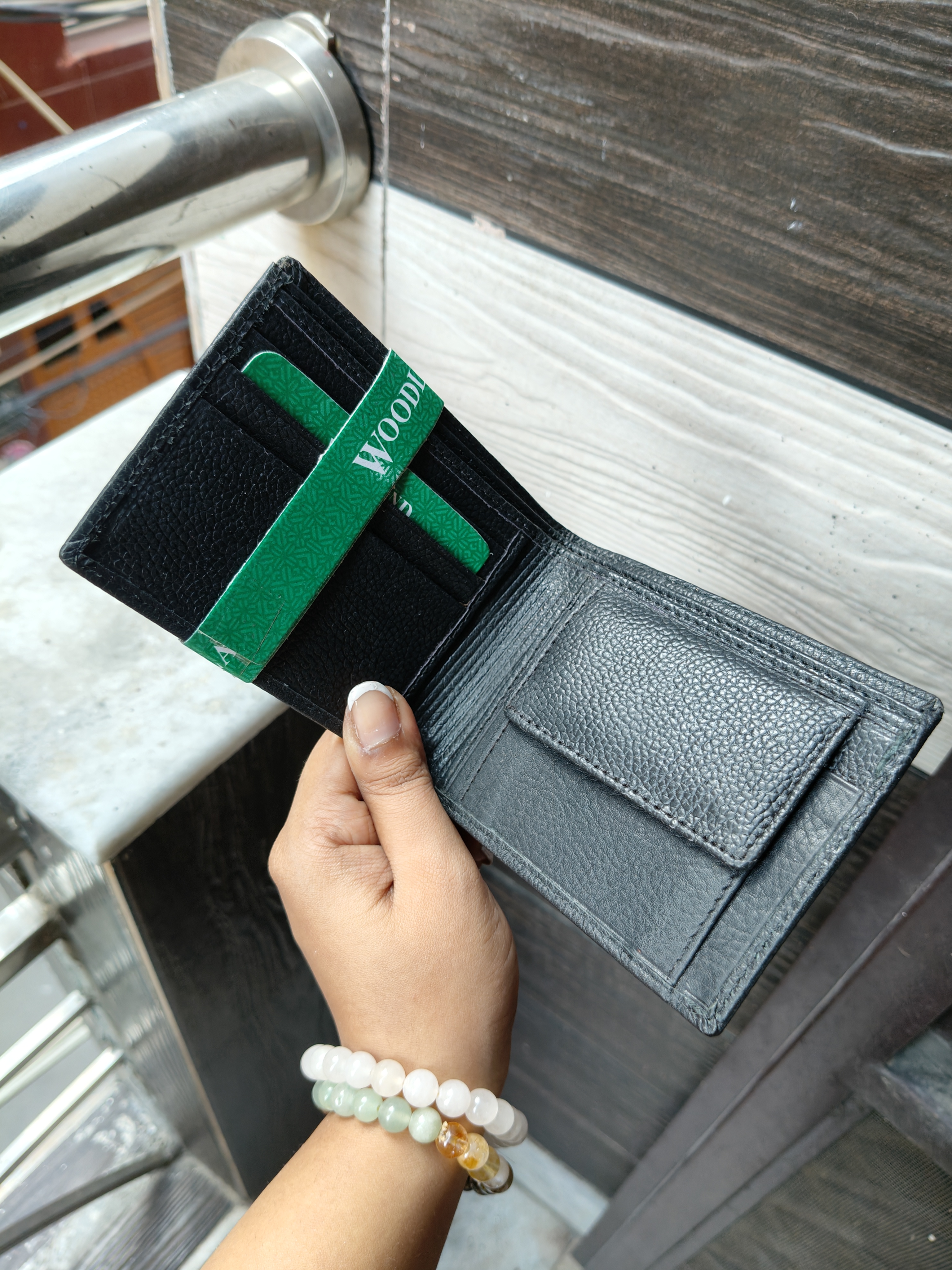 Woodland Lining Stitch wallet (Black)