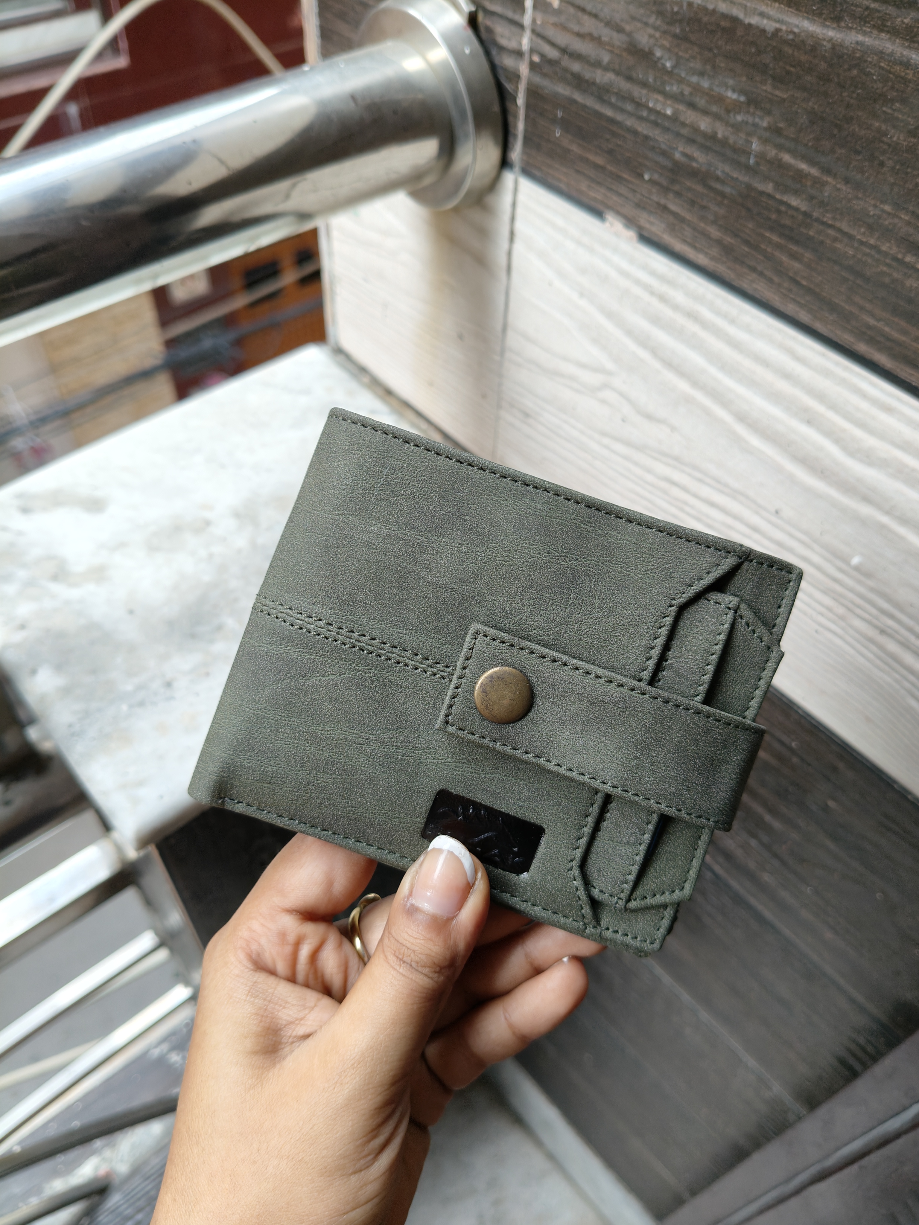 Burak Olive Green Men Wallet 