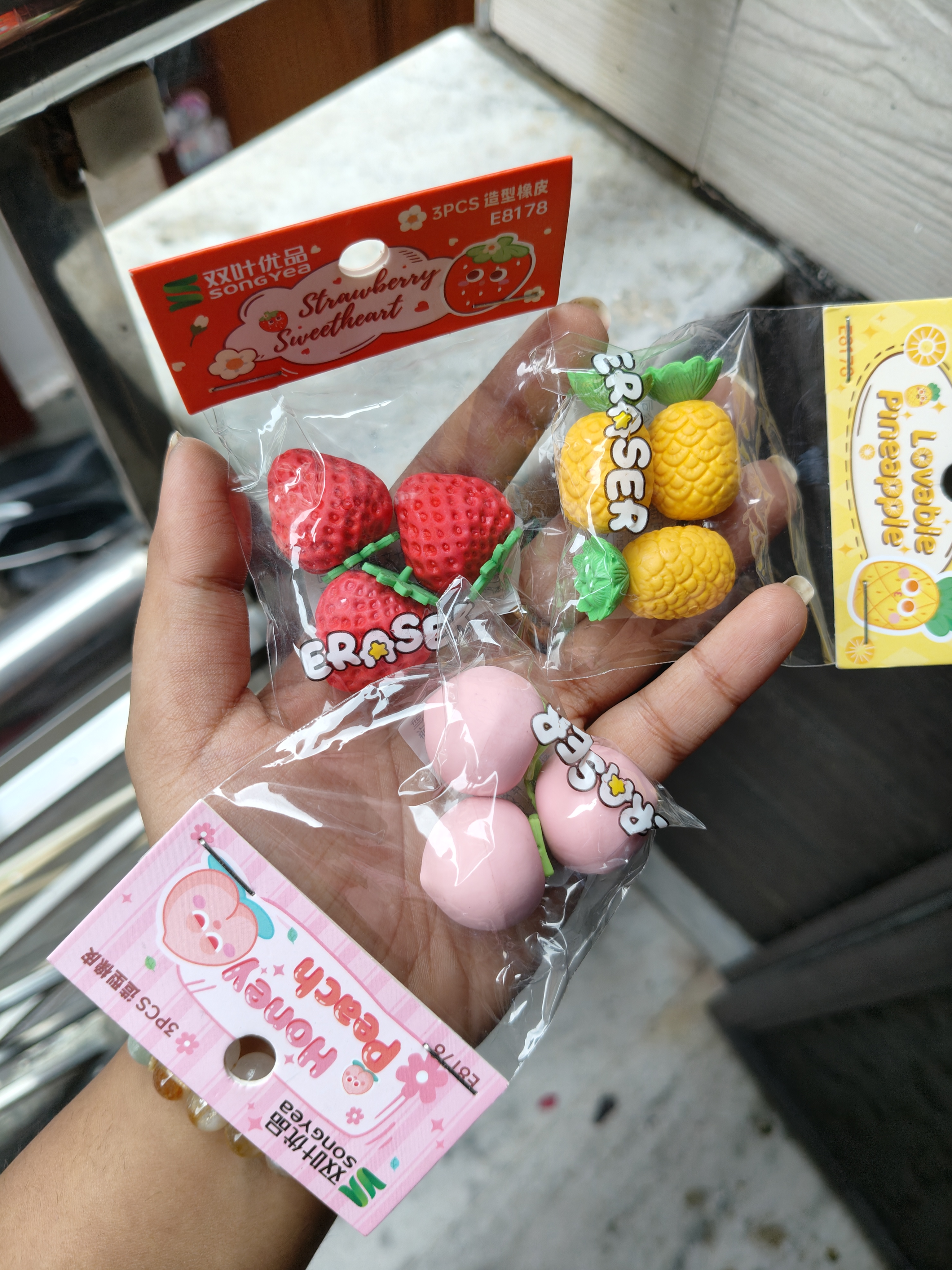 Fruits Eraser (Set of 3 Eraser)