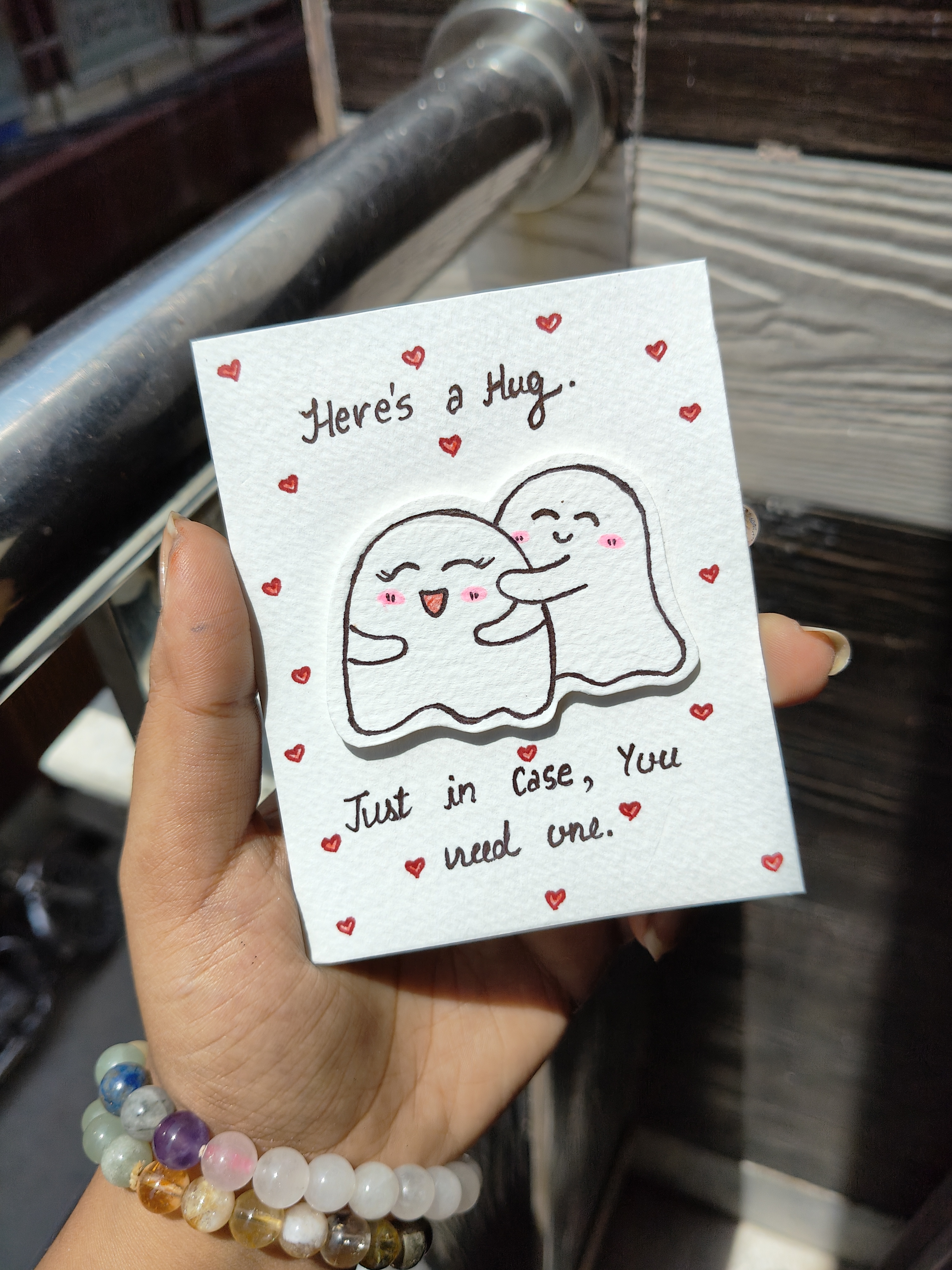 Behind Hug Handmade Card 