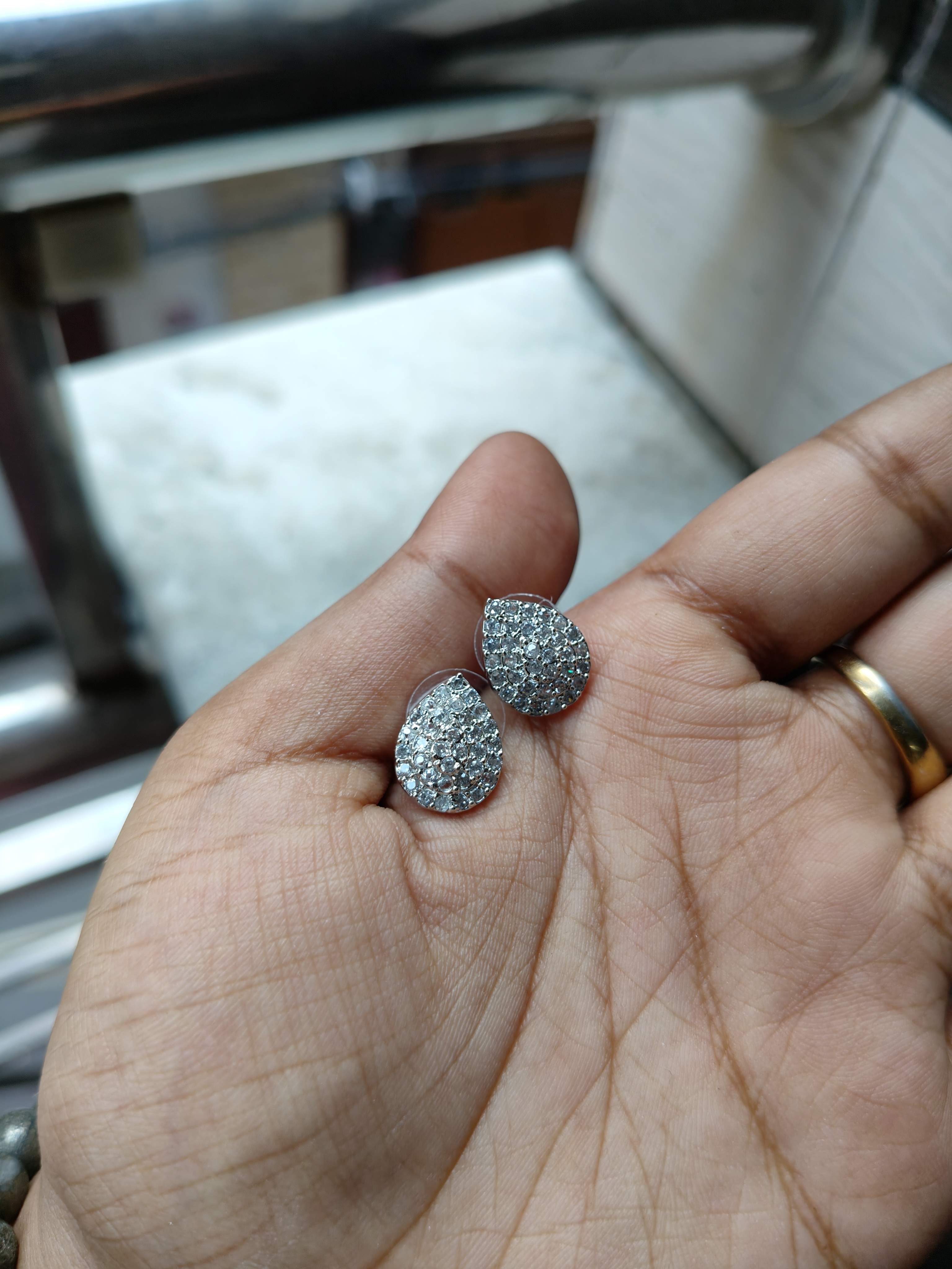 AD Drop Stud Earrings 