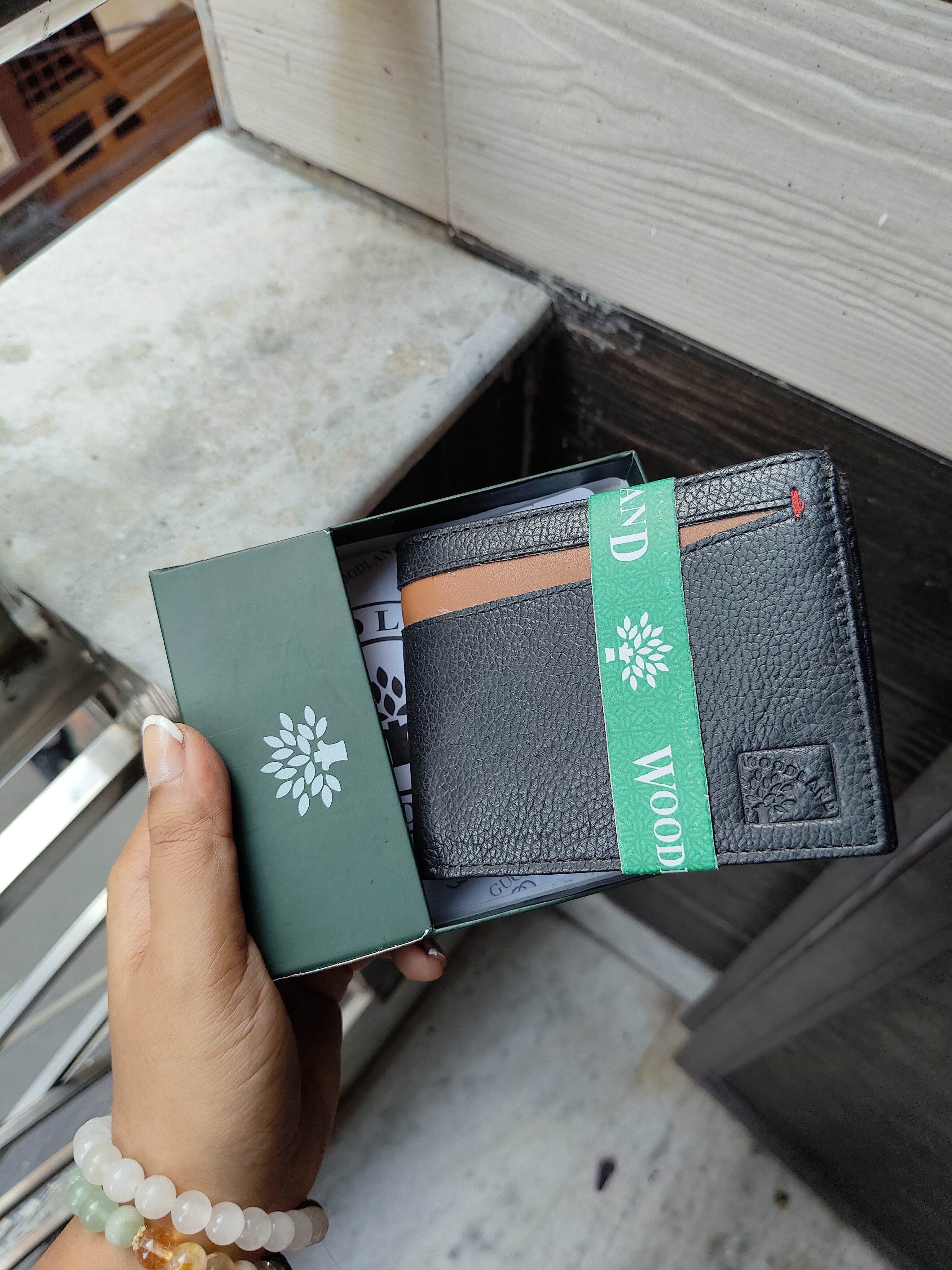 Woodland Lining Stitch wallet (Black)