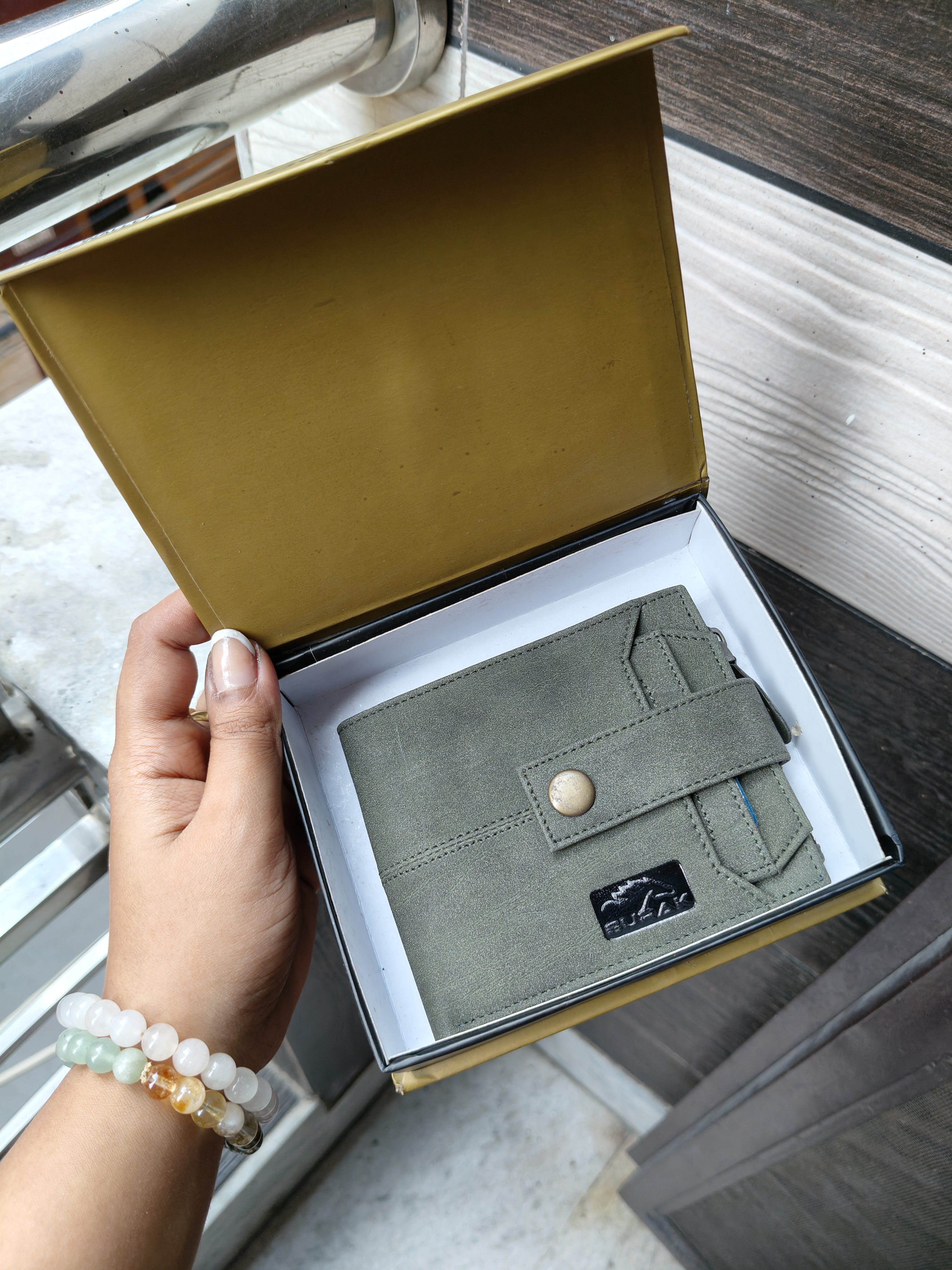 Burak Olive Green Men Wallet 