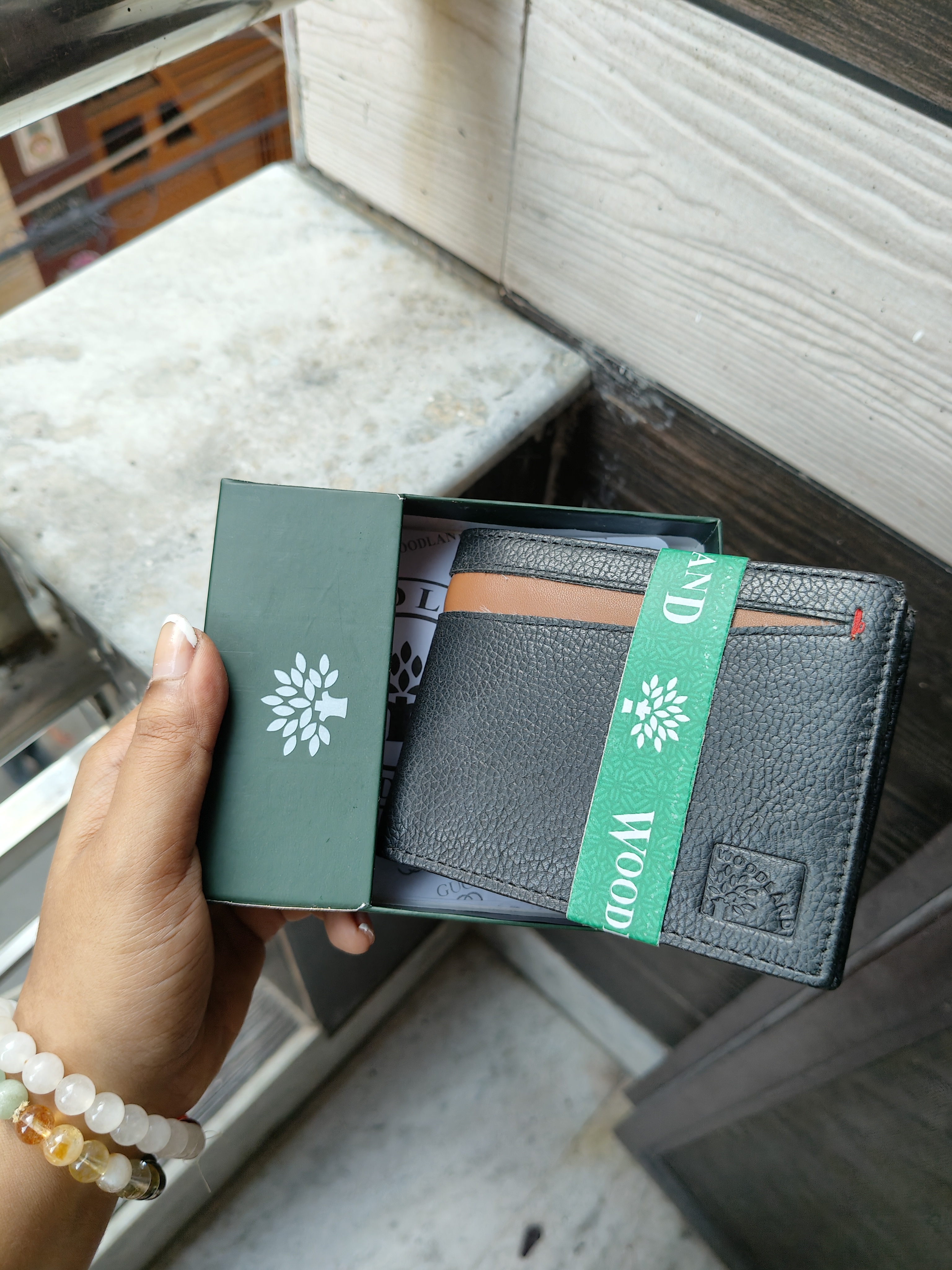 Woodland Lining Stitch wallet (Black)