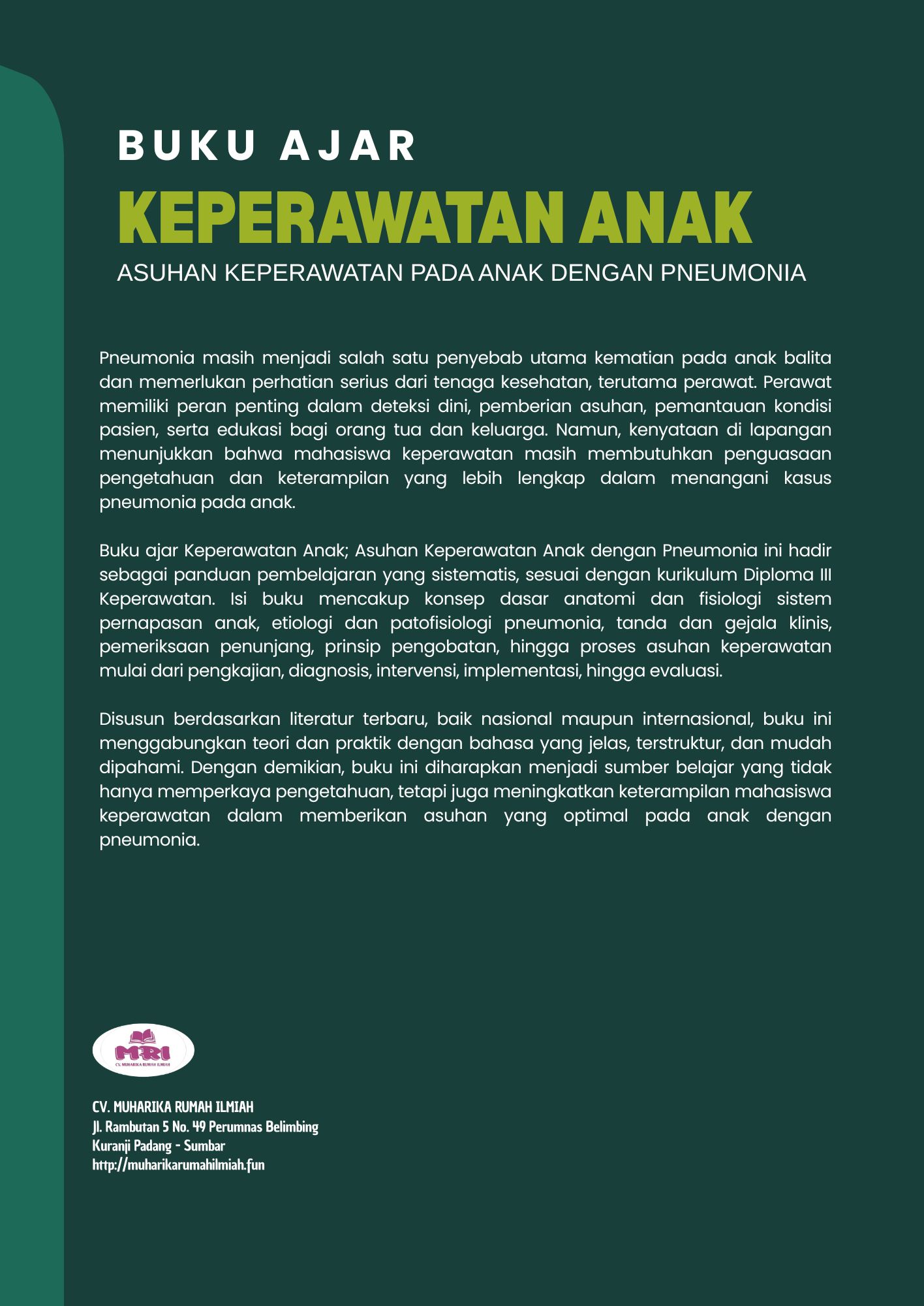 BUKU AJAR KEPERAWATAN ANAK; Asuhan Keperawatan pada Anak dengan Pneumonia