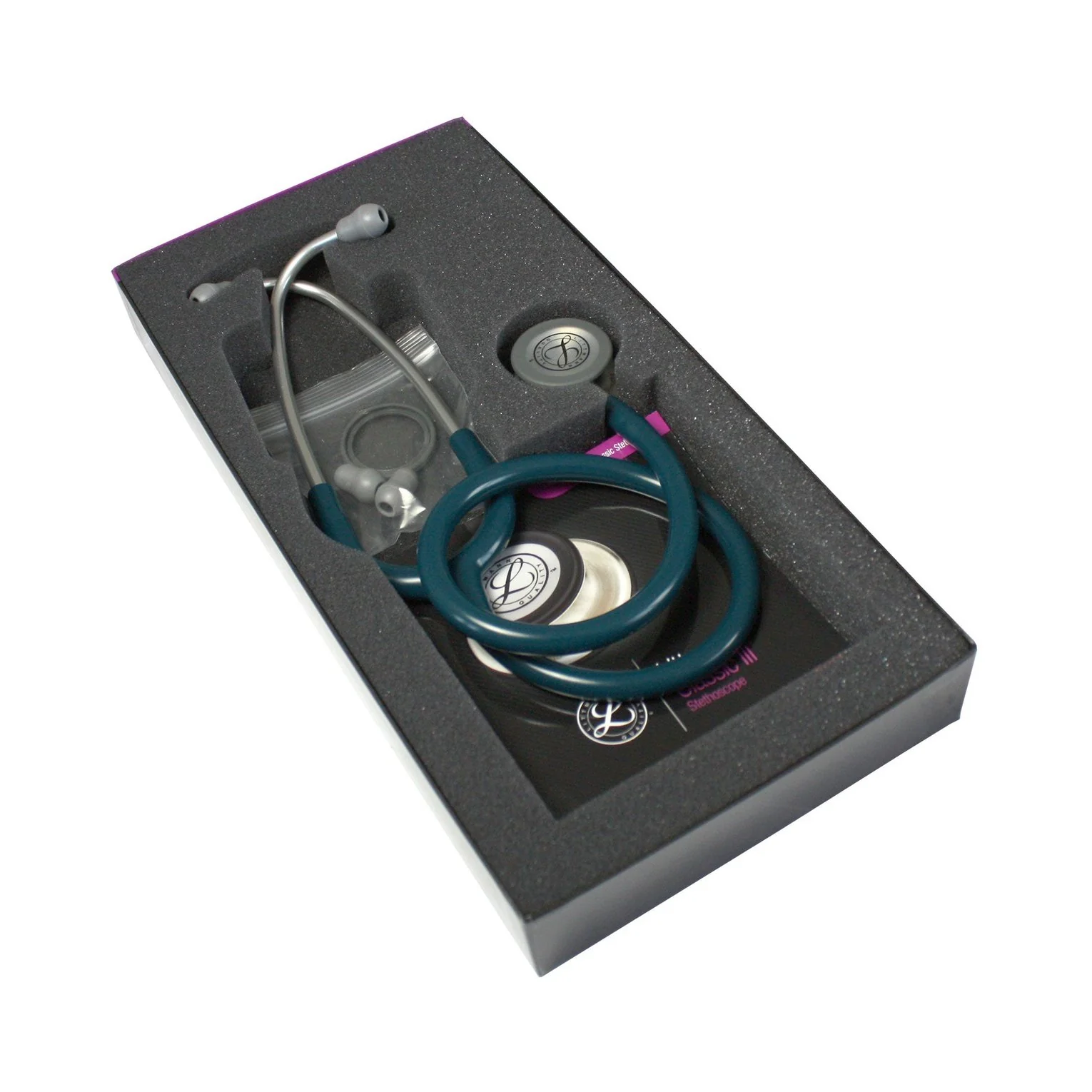 3M™ Littmann® Classic III™ Stethoscopes ,Caribbean Blue / Turquoise Tube, Stainless-finish Chestpiece #5623