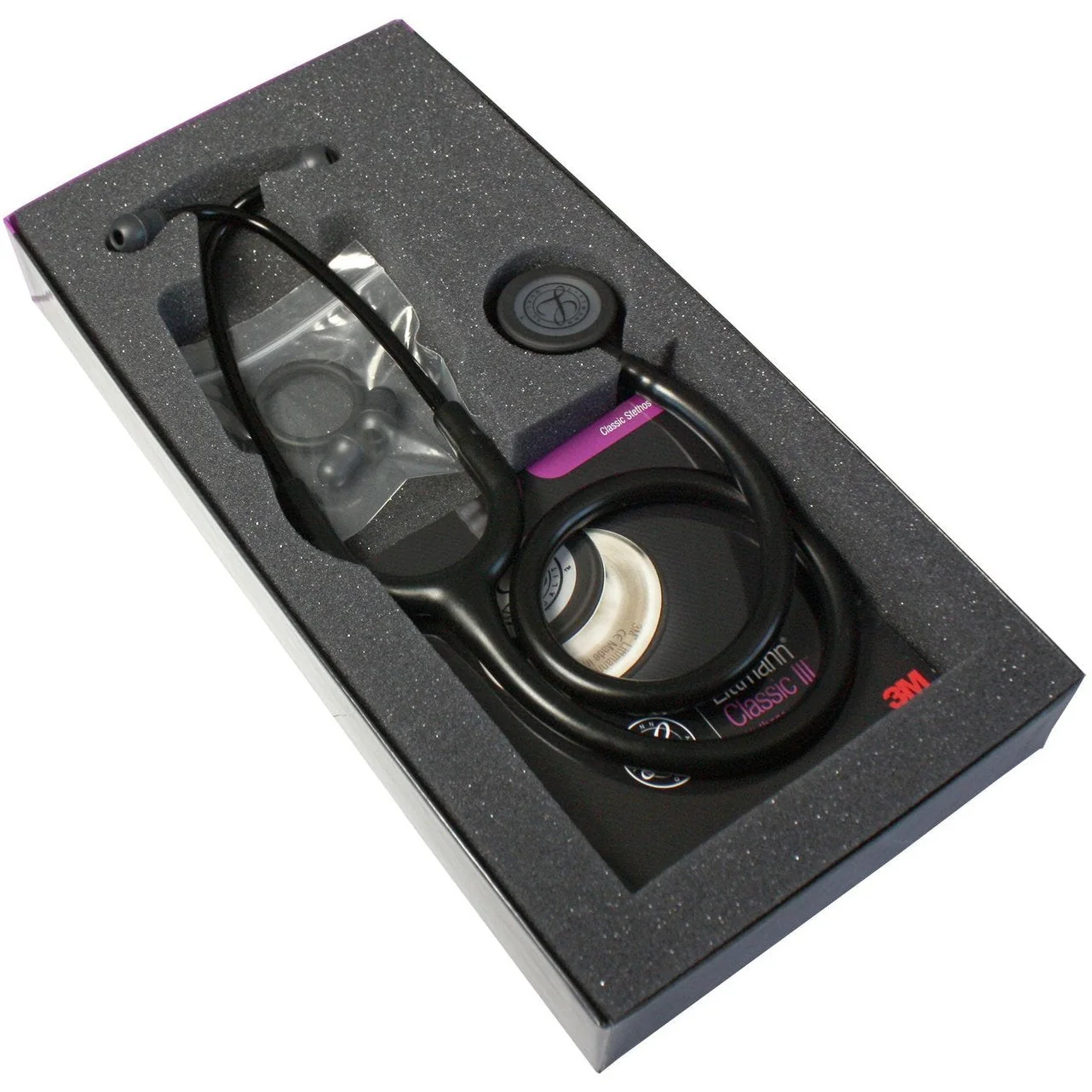 3M™ Littmann® Classic III™ Stethoscopes , Black Tube, Stainless-finish Chestpiece #5803