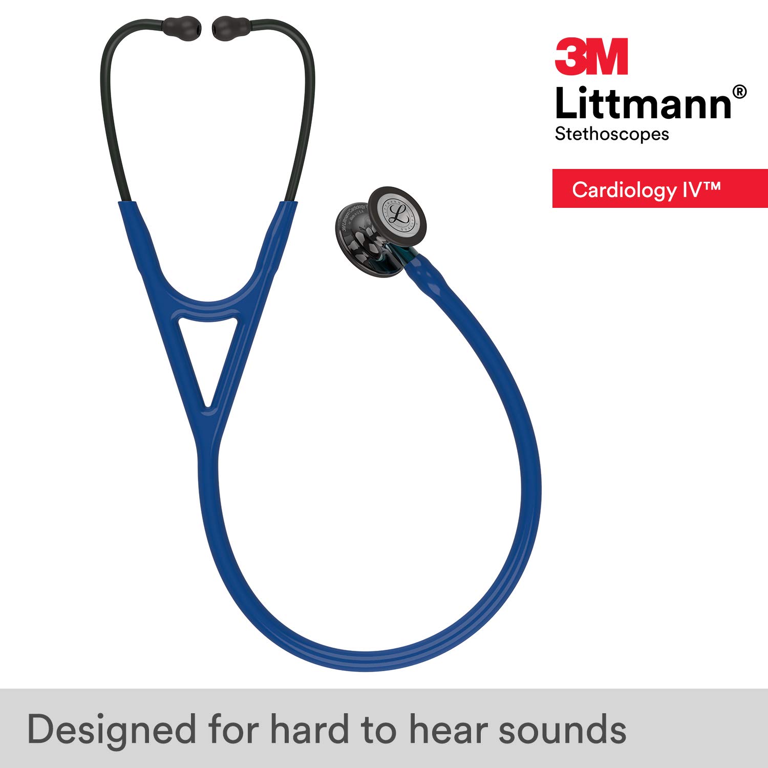 3M™ Littmann® Cardiology IV™ – Navy Blue tube & Polished Smoke chest piece, blue Stem #6202