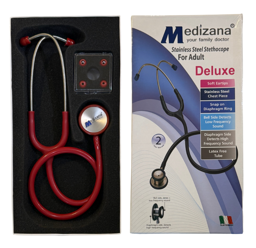 Medizana Deluxe  Stethoscope Red 