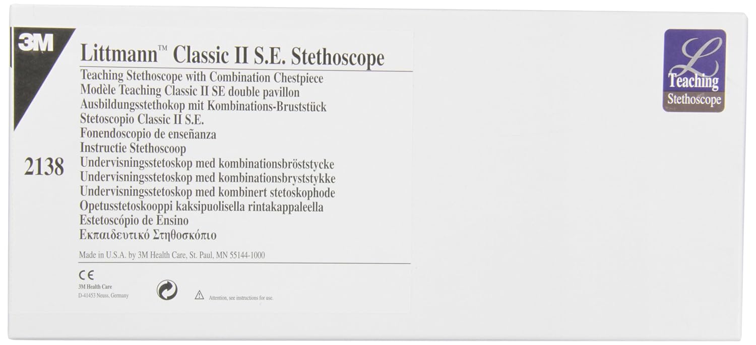 3M™ Littmann® Classic II S.E. Teaching Stethoscope, Black and Burgundy Tube, 40 inch #2138