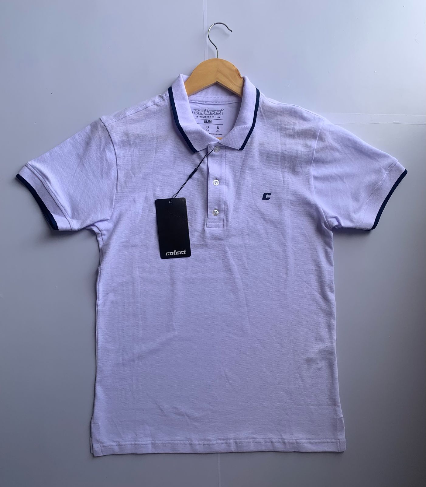 Camisa polo branca - Tamanho: P