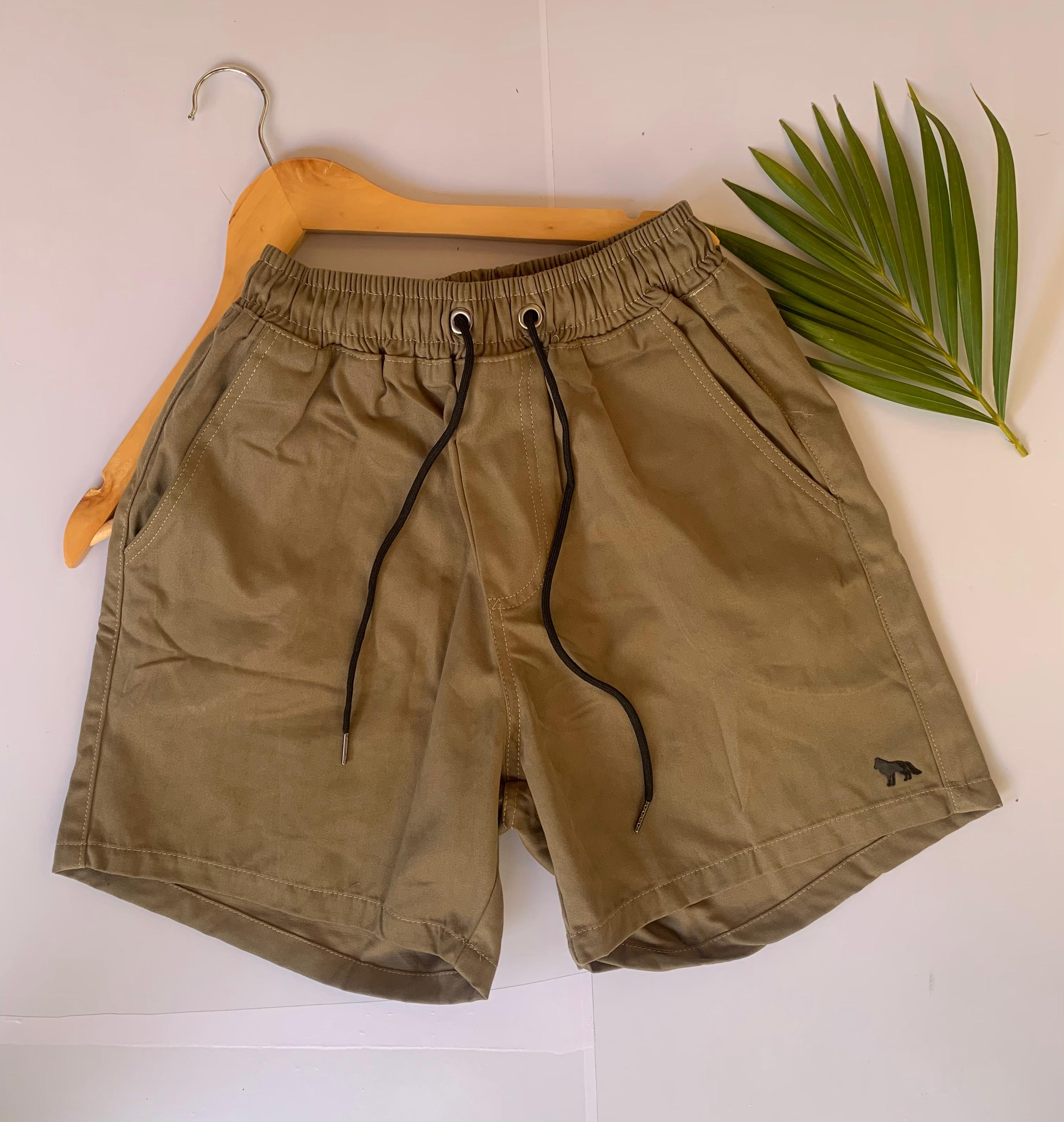 Short sarja premium - marrom claro - tam: P acostamento