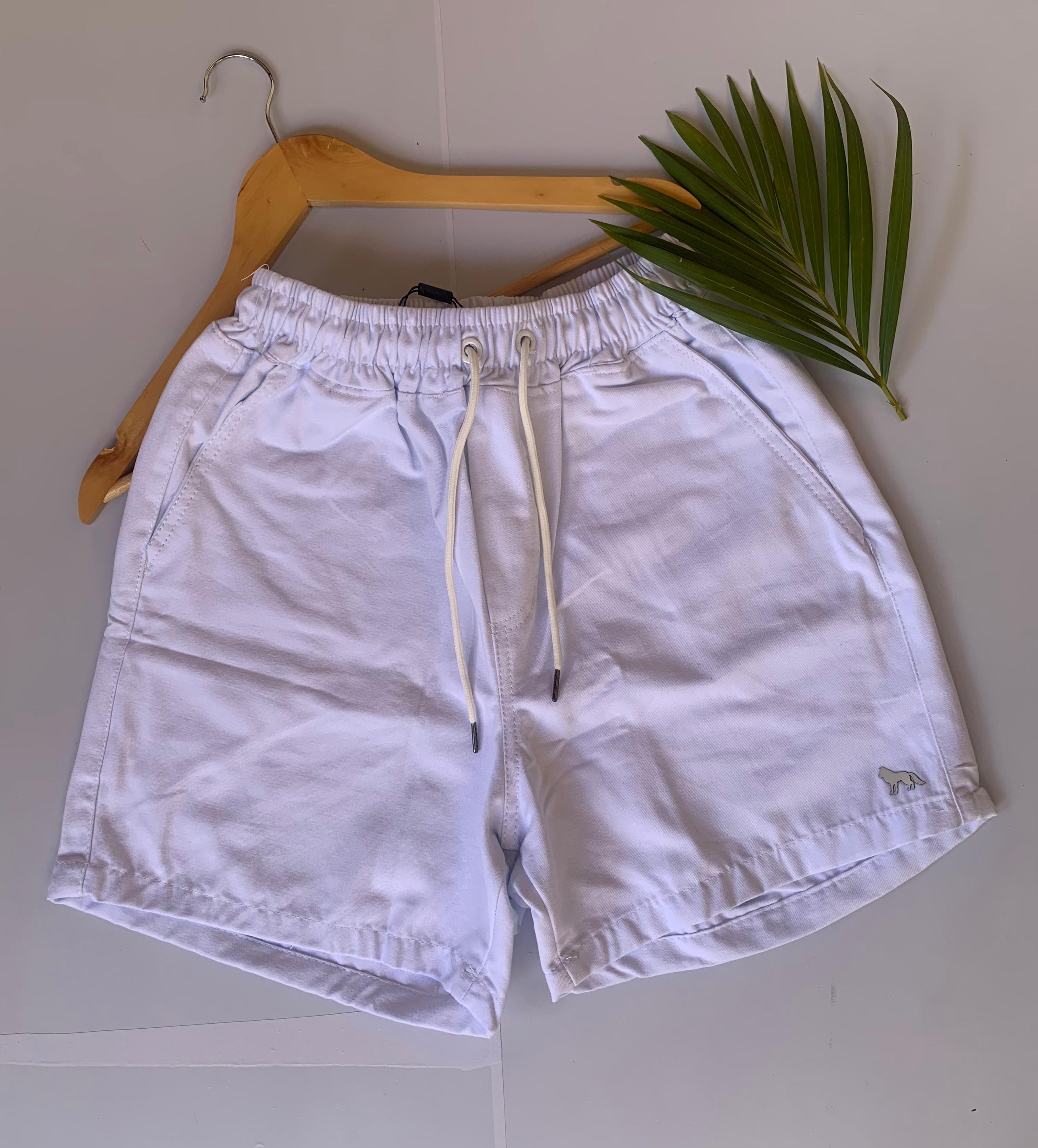 Short sarja premium - branco - tam: M acostamento