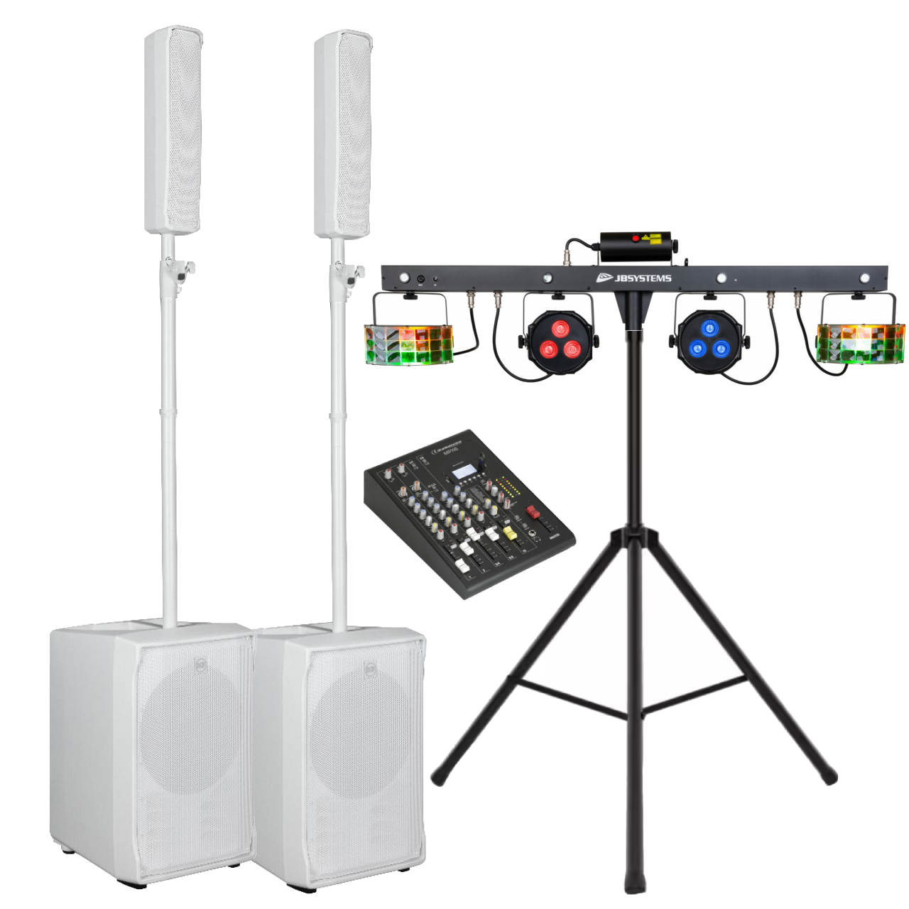 Pack Sono duo jusqu'à 130 personnes (Sono + Table de mixage + Jeu de lumière)