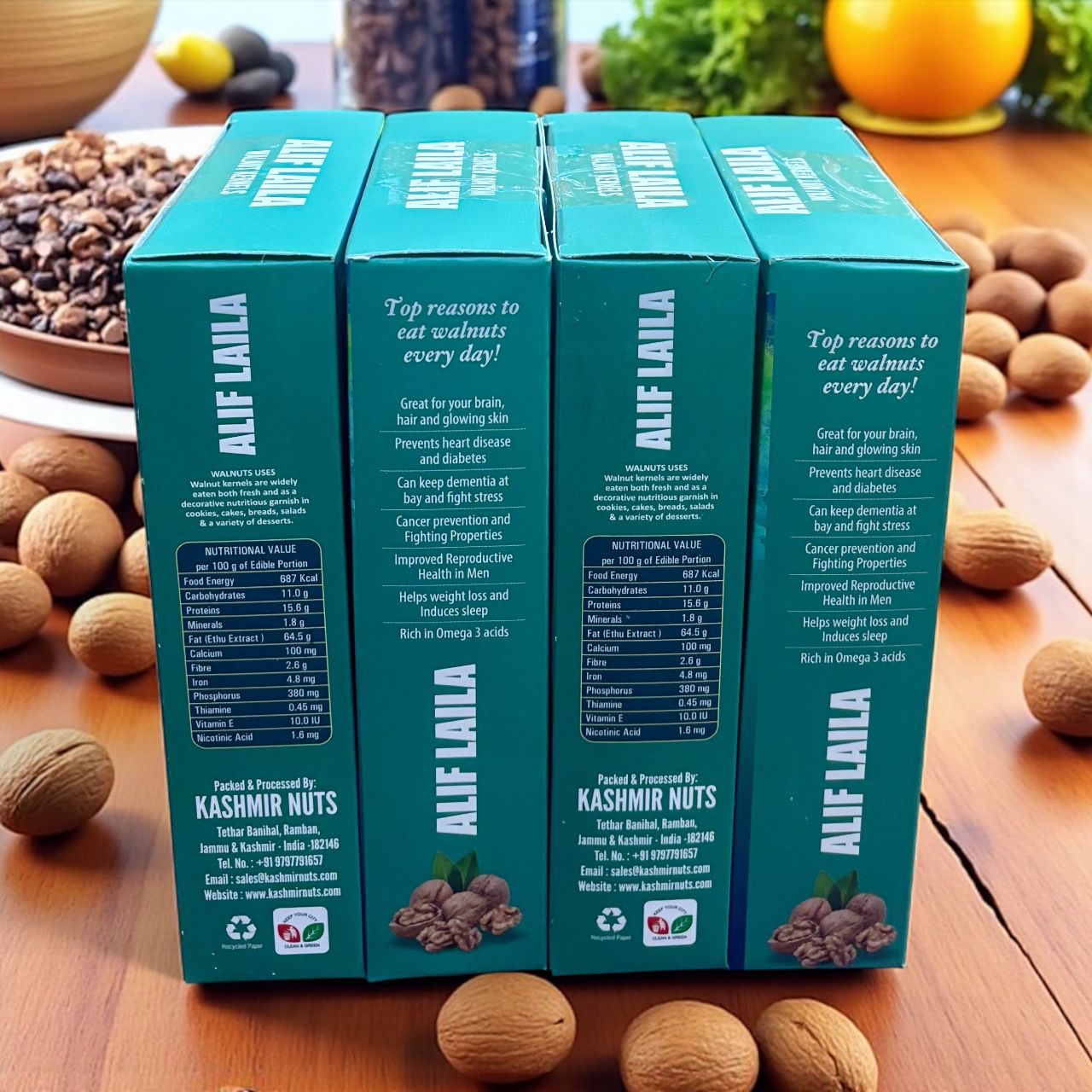 Walnut Kernels Snow White Halves 1kg (4x250g)