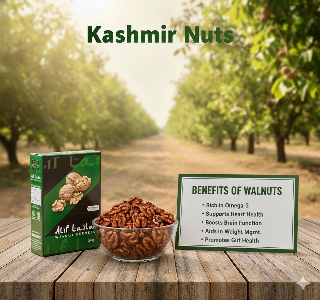 Alif Laila Walnut Kernels Sharbati Halves 1Kg (4x250g)