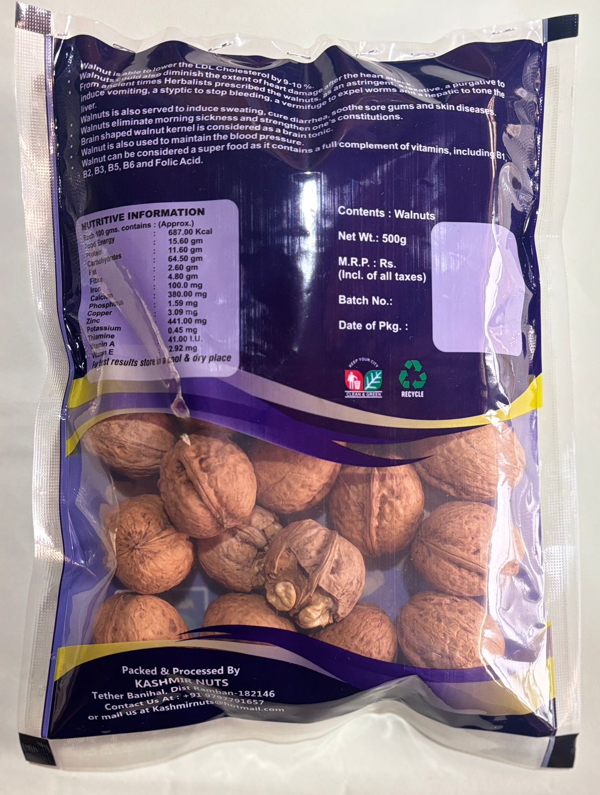 Kashmiri Inshell Walnts 500g