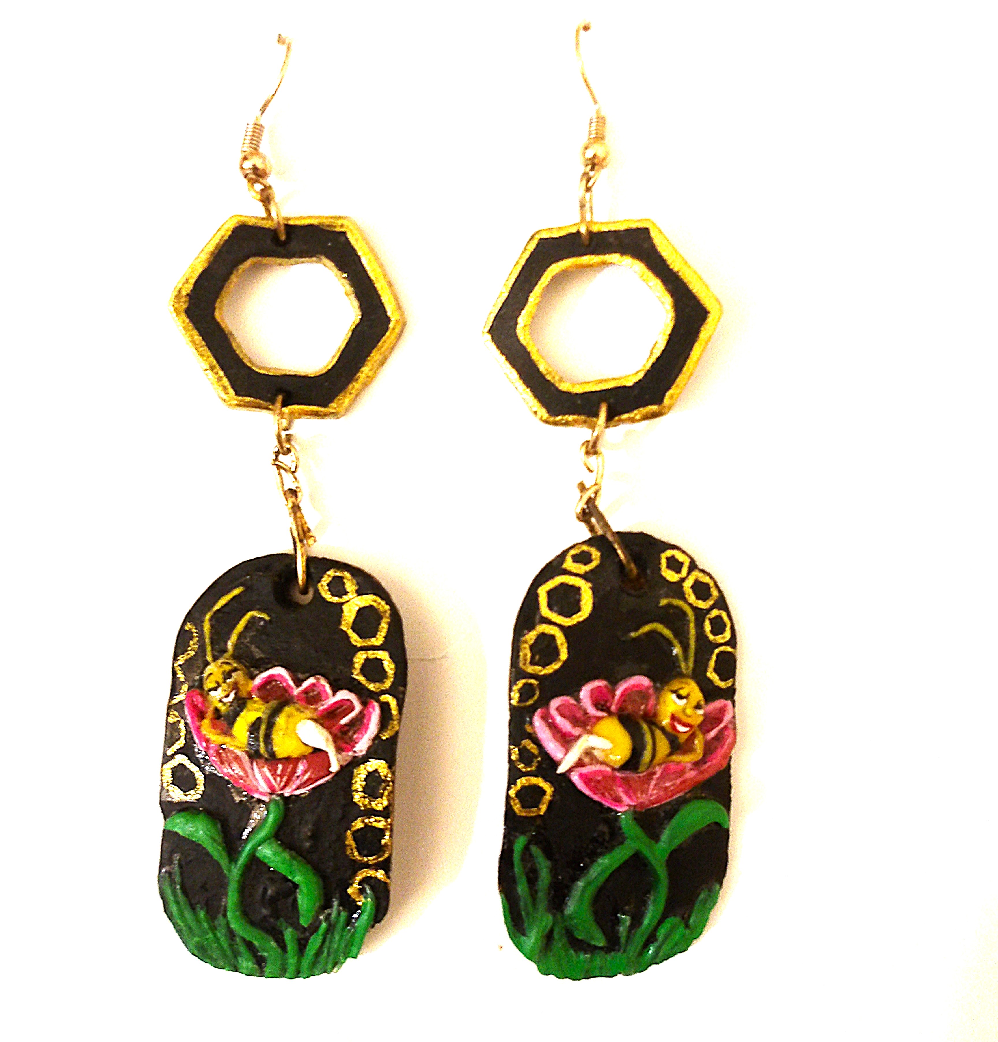 Apples, Bananas, and Neurons Bee Earrings