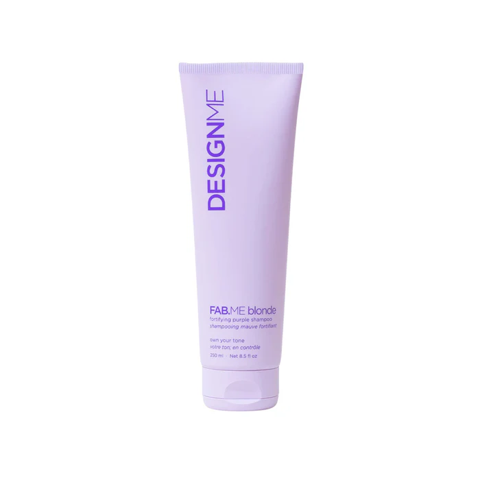 Design.Me FAB.ME Blonde – Shampoing Violet Fortifiant 250 ml – Neutralise Jaunissement, Hydratant, Renforce