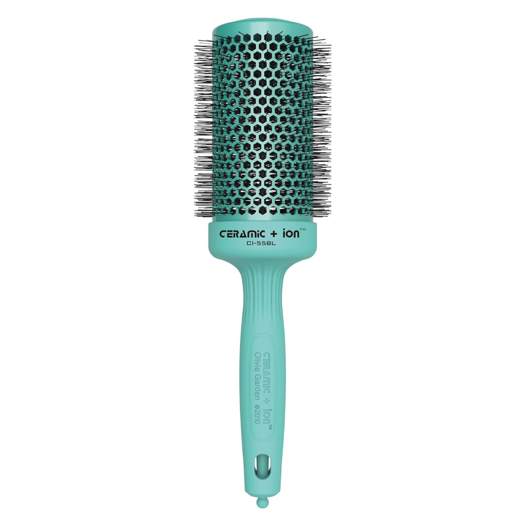 Brosse à cheveux thermique ronde 5,4 cm de diamètre - Turquoise - Olivia Garden 
