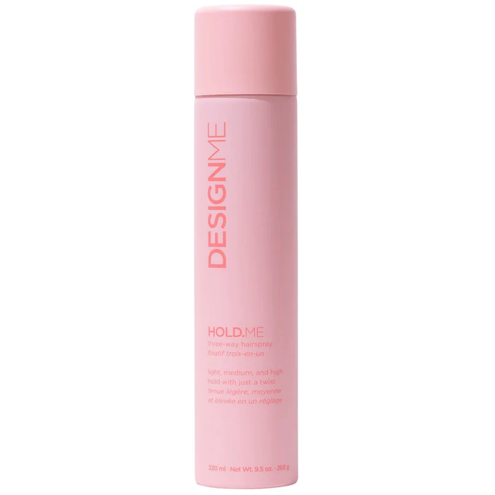 Design.Me HOLD.ME – Fixatif 3 niveaux 330 ml – Tenue Réglable, Anti‑Frizz, UV & Thermo Protection