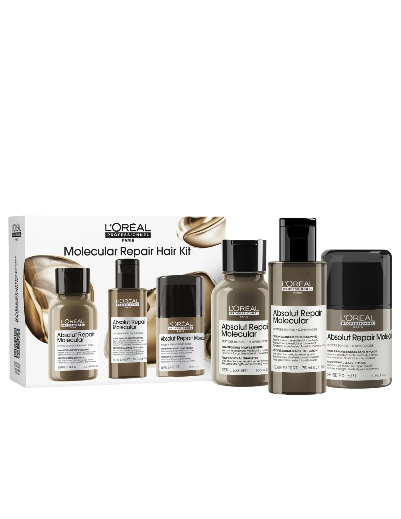 Trio découverte "Absolut Repair Molecular" shampoing, sérum à rincer et masque sans rinçage (100ml/3.4oz, 75ml/2.5oz, 50ml/1.7oz)