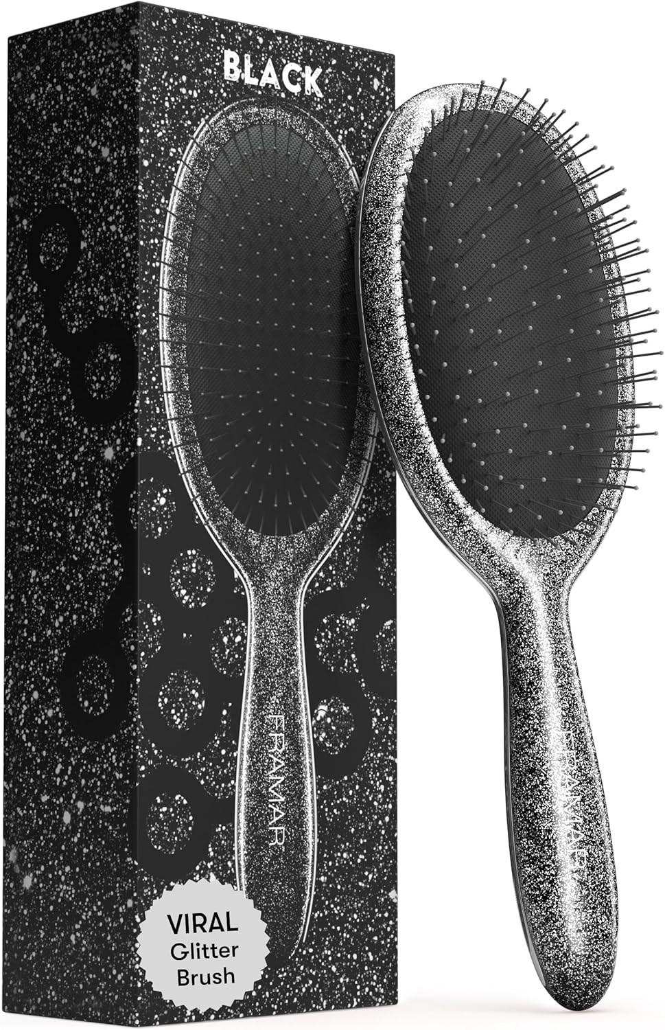 Brosse à cheveux Framar Black Viral Glitter