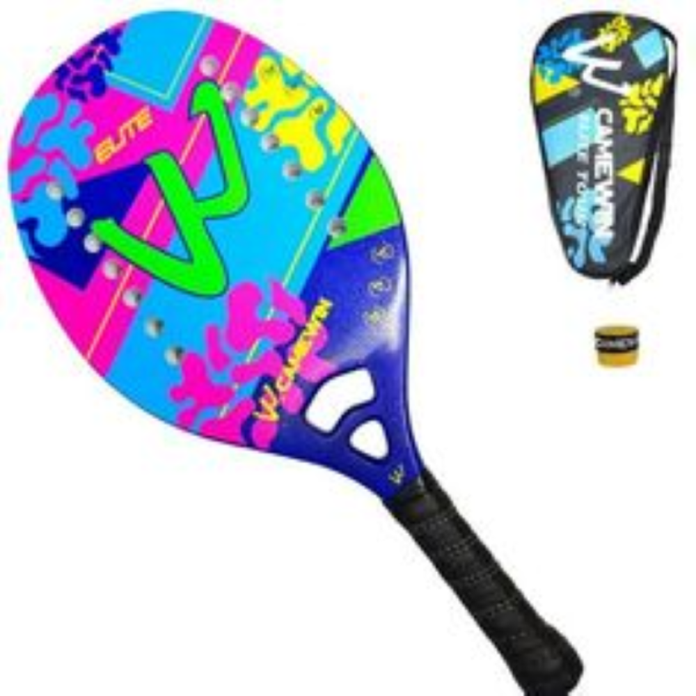 Raquete De Tênis De Praia 50% Fibra De Carbono 270g Camewin Elite Tour Infantil