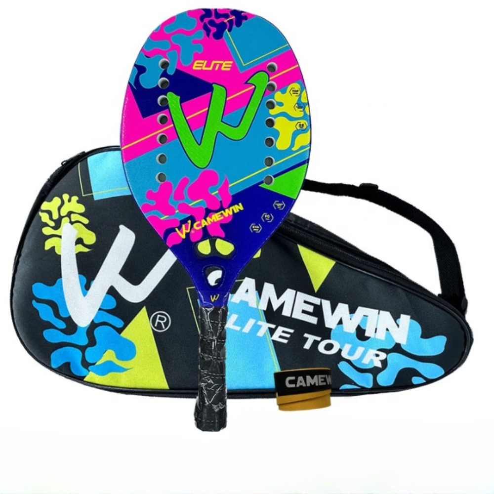 Raquete De Tênis De Praia 50% Fibra De Carbono 270g Camewin Elite Tour Infantil