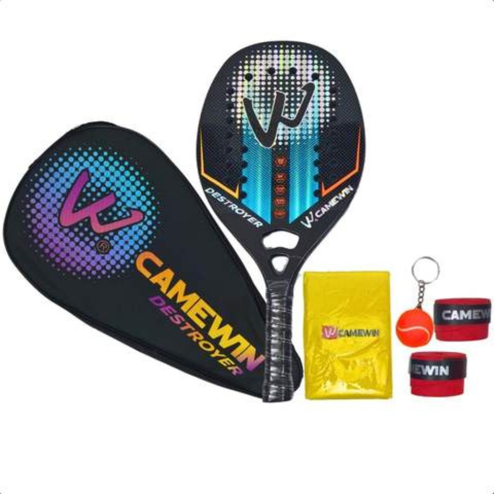 Raquete de Tênis de Praia Camewin Fibra de Carbono 3k Especial 2023 Cor Destroyer Blue
