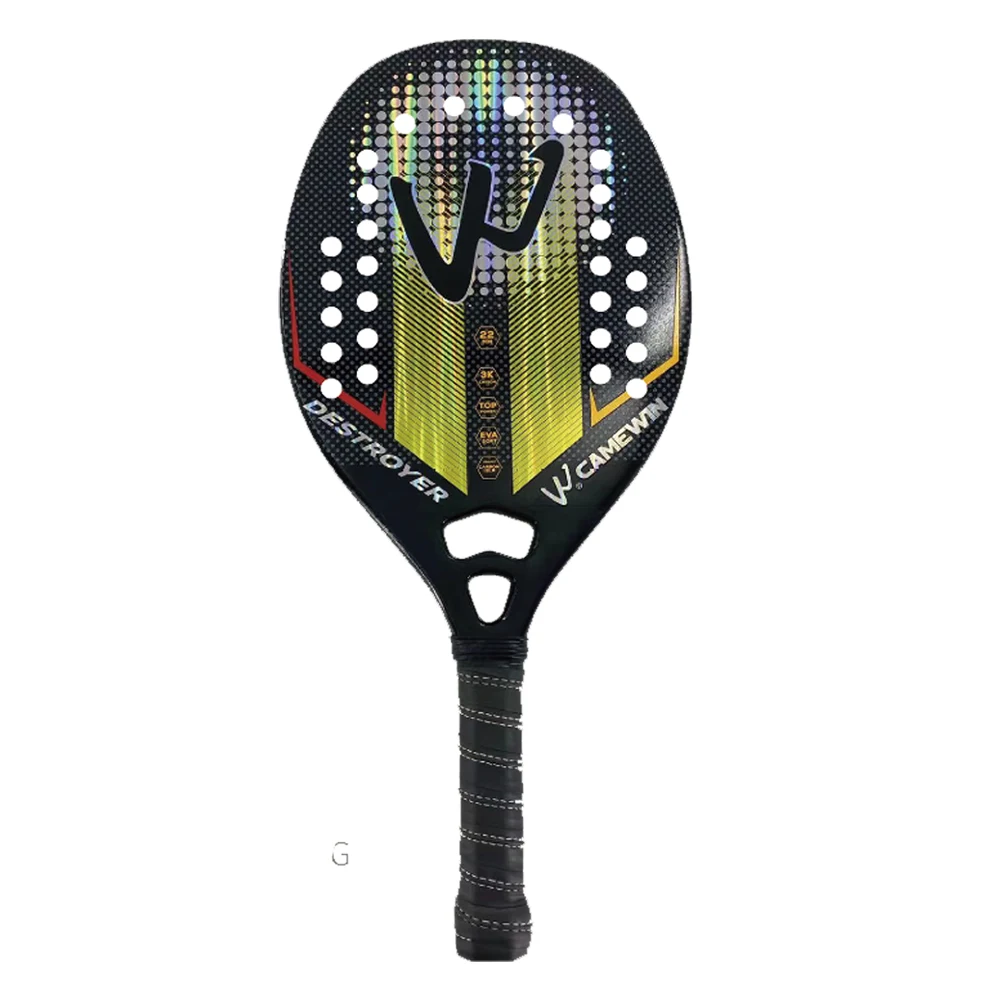 Raquete de Tênis de Praia Camewin Fibra de Carbono 3k Especial 2023 Cor Destroyer Dourada