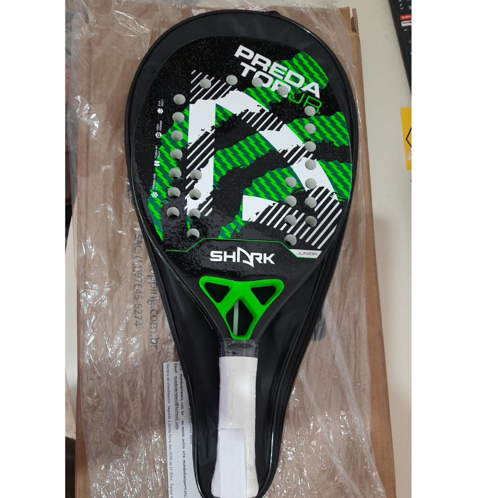 Raquete Beach Tennis Shark Predator 2024 Jr - Verde - INFANTIL