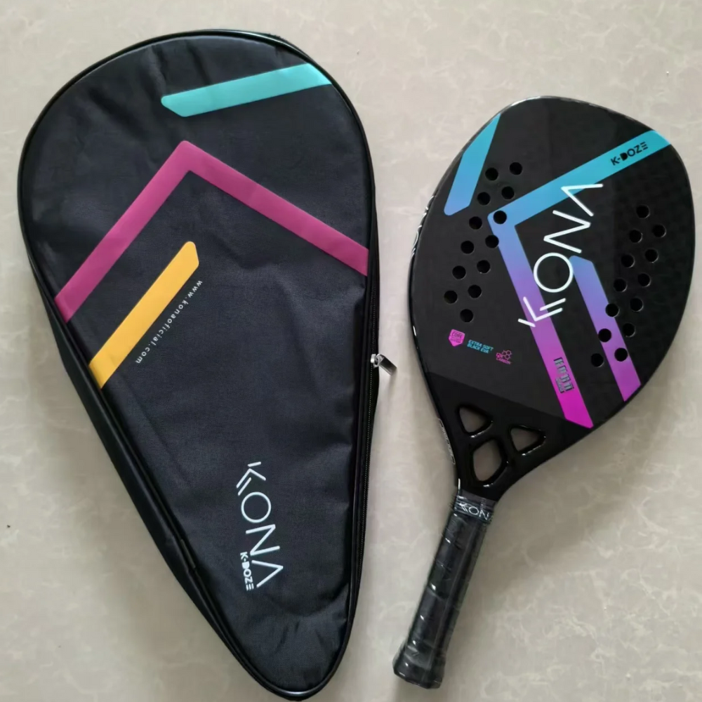 Raquete Beach Tennis Kona K Doze Profissional Carbono 12k Cor Azu- Rosa