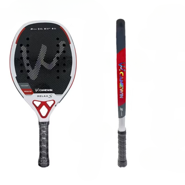 Raquete De Tênis De Praia Fibra Carbono 3K Profissional CAMEWIN Relax S Red 2025 Novo