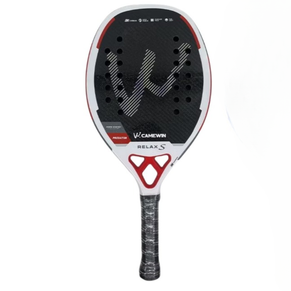 Raquete De Tênis De Praia Fibra Carbono 3K Profissional CAMEWIN Relax S Red 2025 Novo