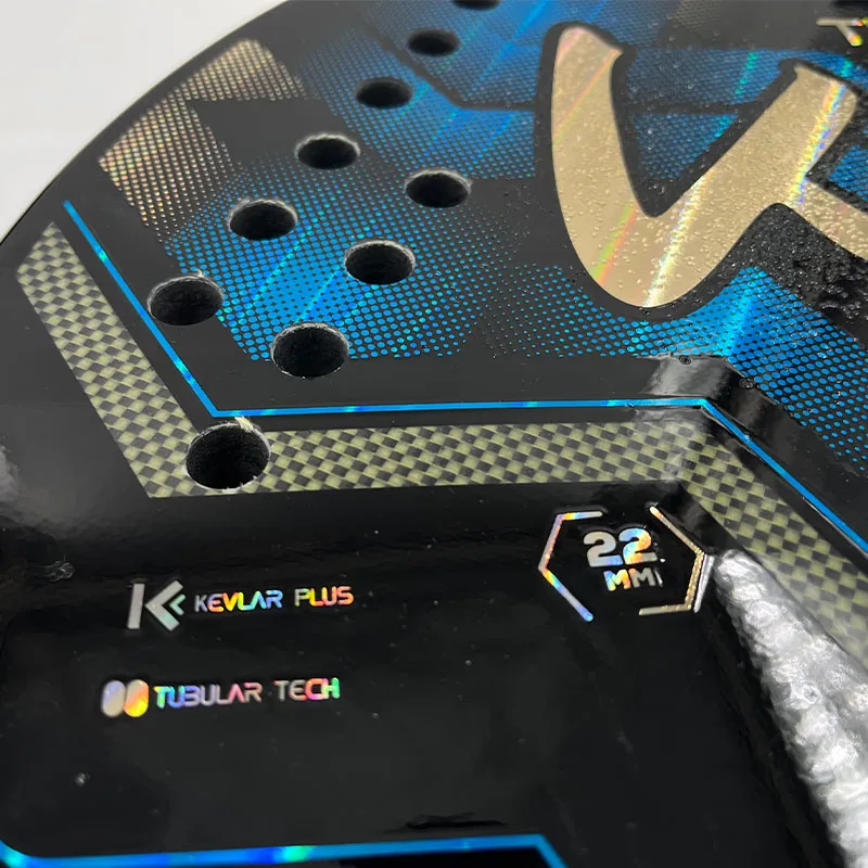 Raquete Tenis Praia Fibra Carbono 3K Camewin Tiger K Blue Profissional