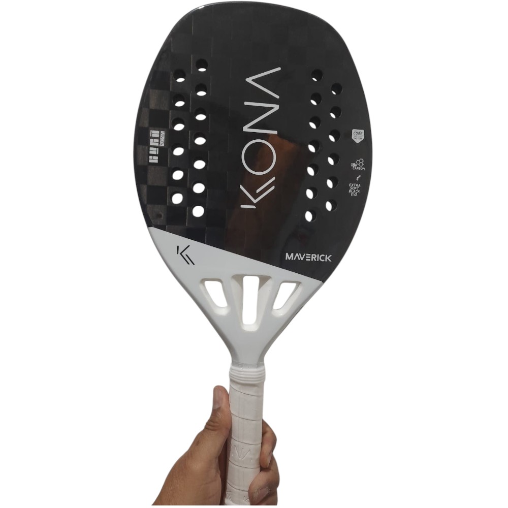 Raquete de Beach Tennis Kona Maverick White Carbono 18K 2023