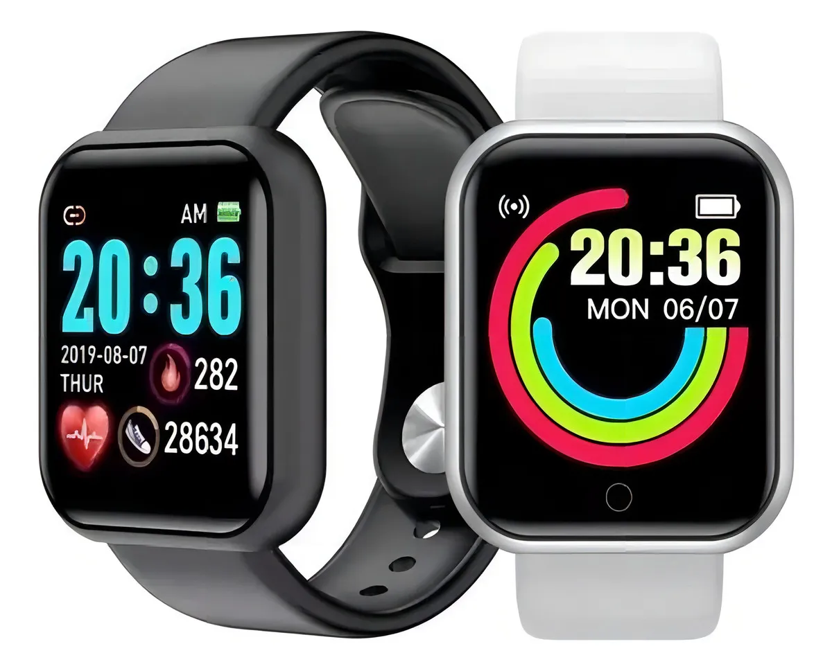 Relógio Inteligente Masculino Eletrônico Pulseira de Fitness Smartwatch Y68 D20 Monitor Sono Presente Para IOS Android Smartphones Despertador