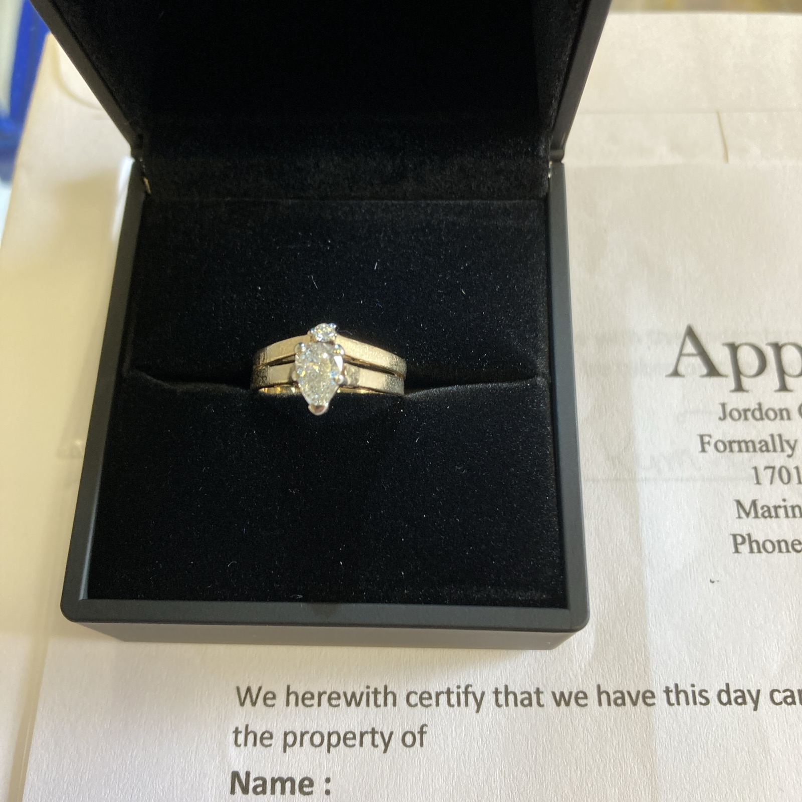14kt Yellow Gold Diamond Engagement and Wedding Ring Soldered as One 
