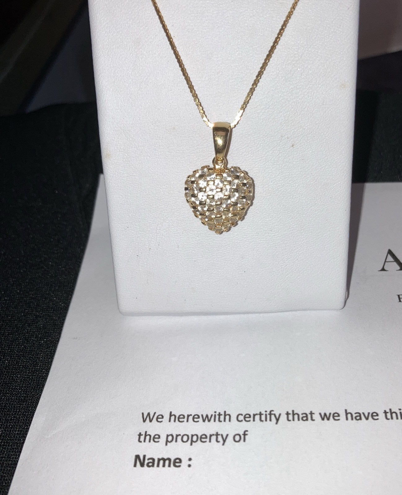 14k Yellow Gold CZ Puffed Heart (Pendant Only)
