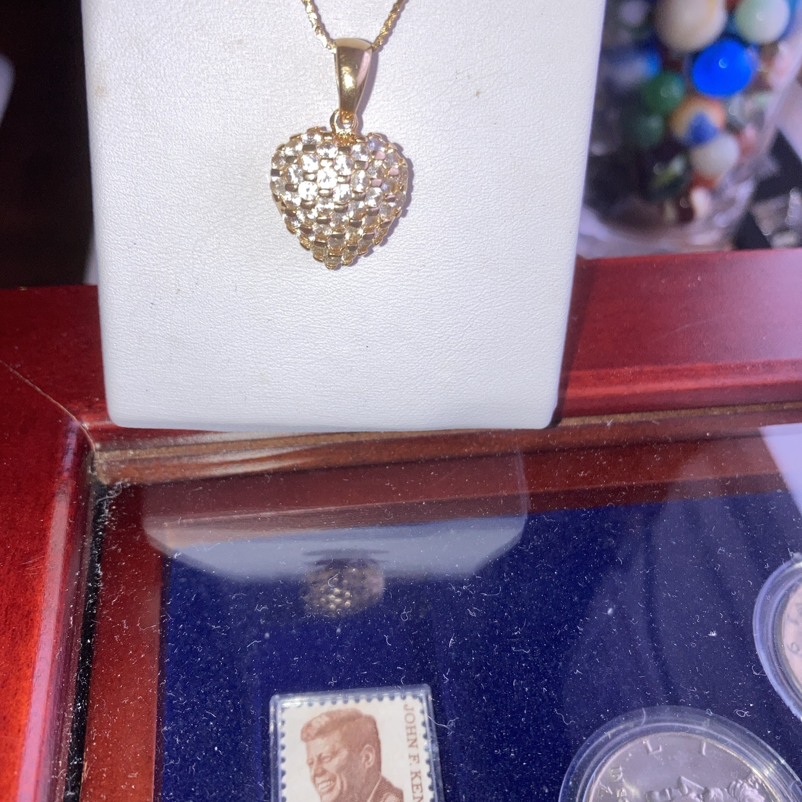 14k Yellow Gold CZ Puffed Heart (Pendant Only)