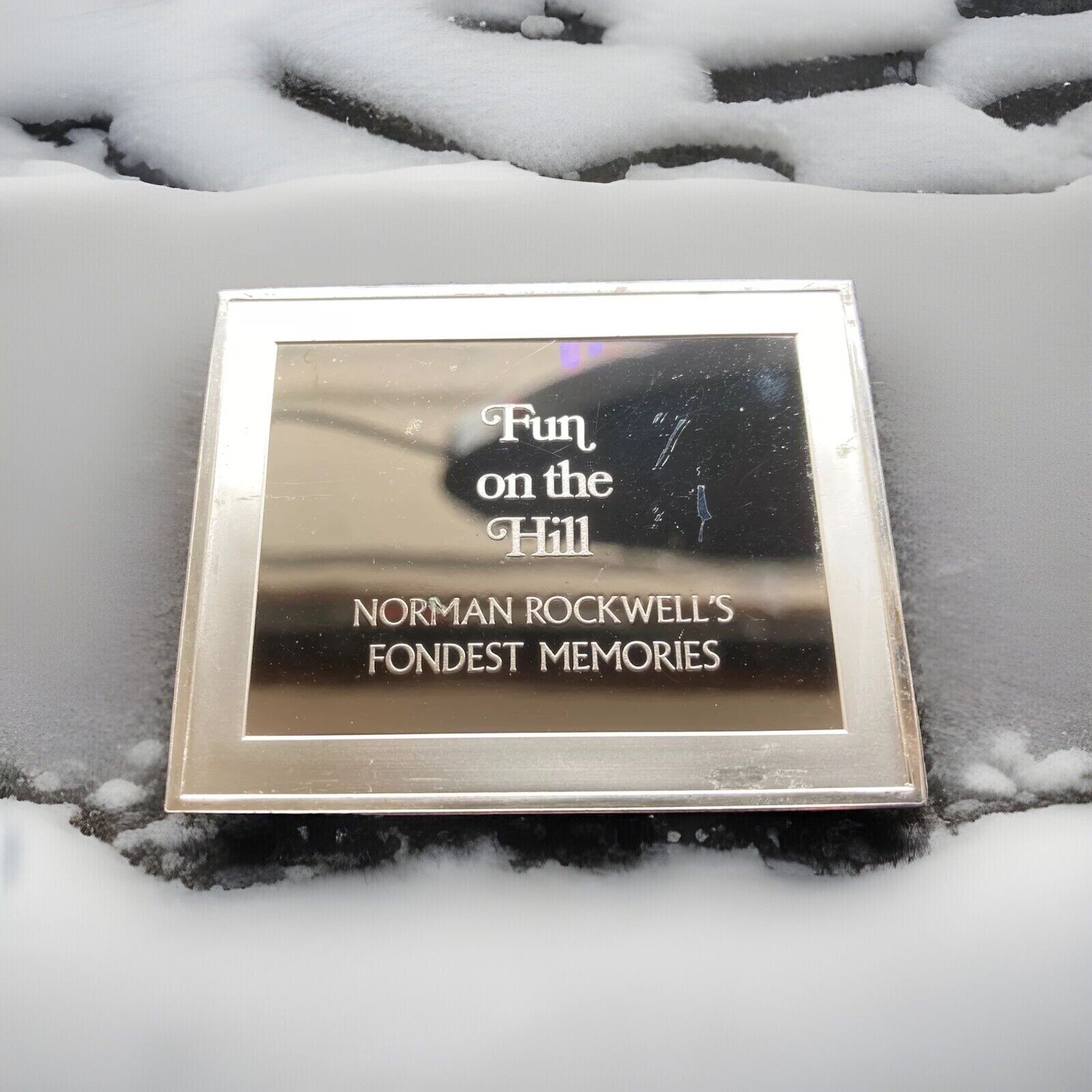  NORMAN ROCKWELL Memories SILVER BAR  "Fun On The Hill” 925 Sterling