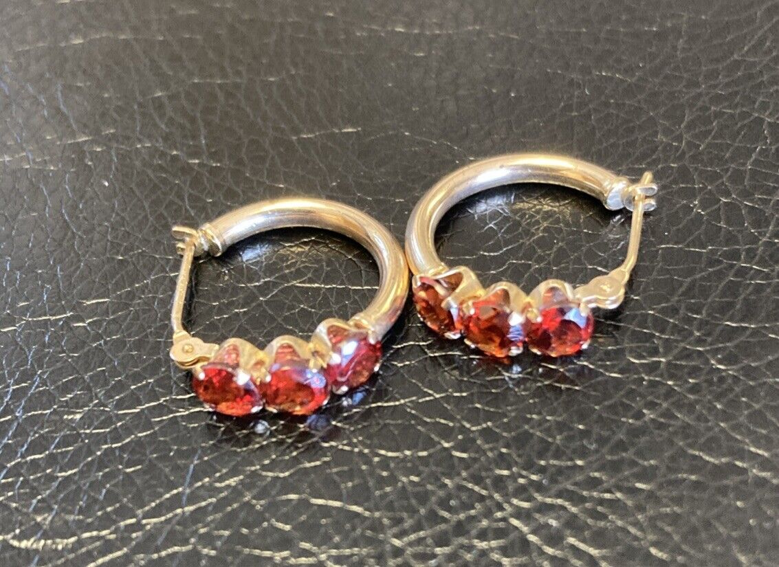 10k Yellow Gold Citrine Hoop Earrings 