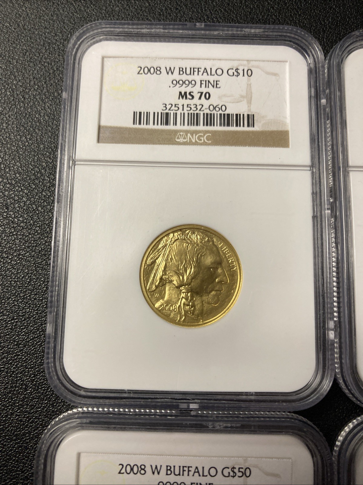 2008-W Buffalo Fractional Set MS-70 4 Coin Set