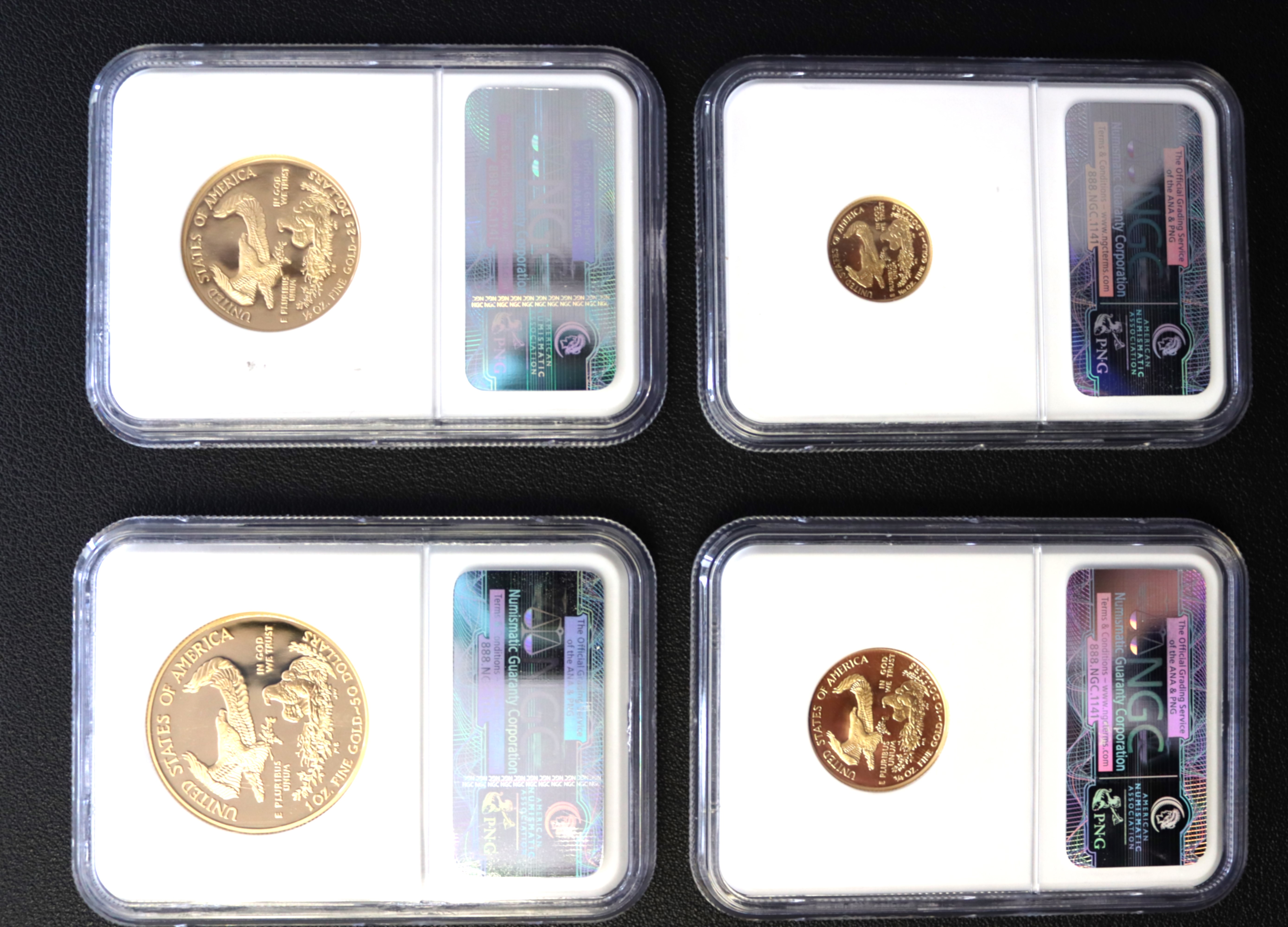 2008 W Gold Eagle  PF-70 ULTRA CAMEO Fractional 4 Coin Set 