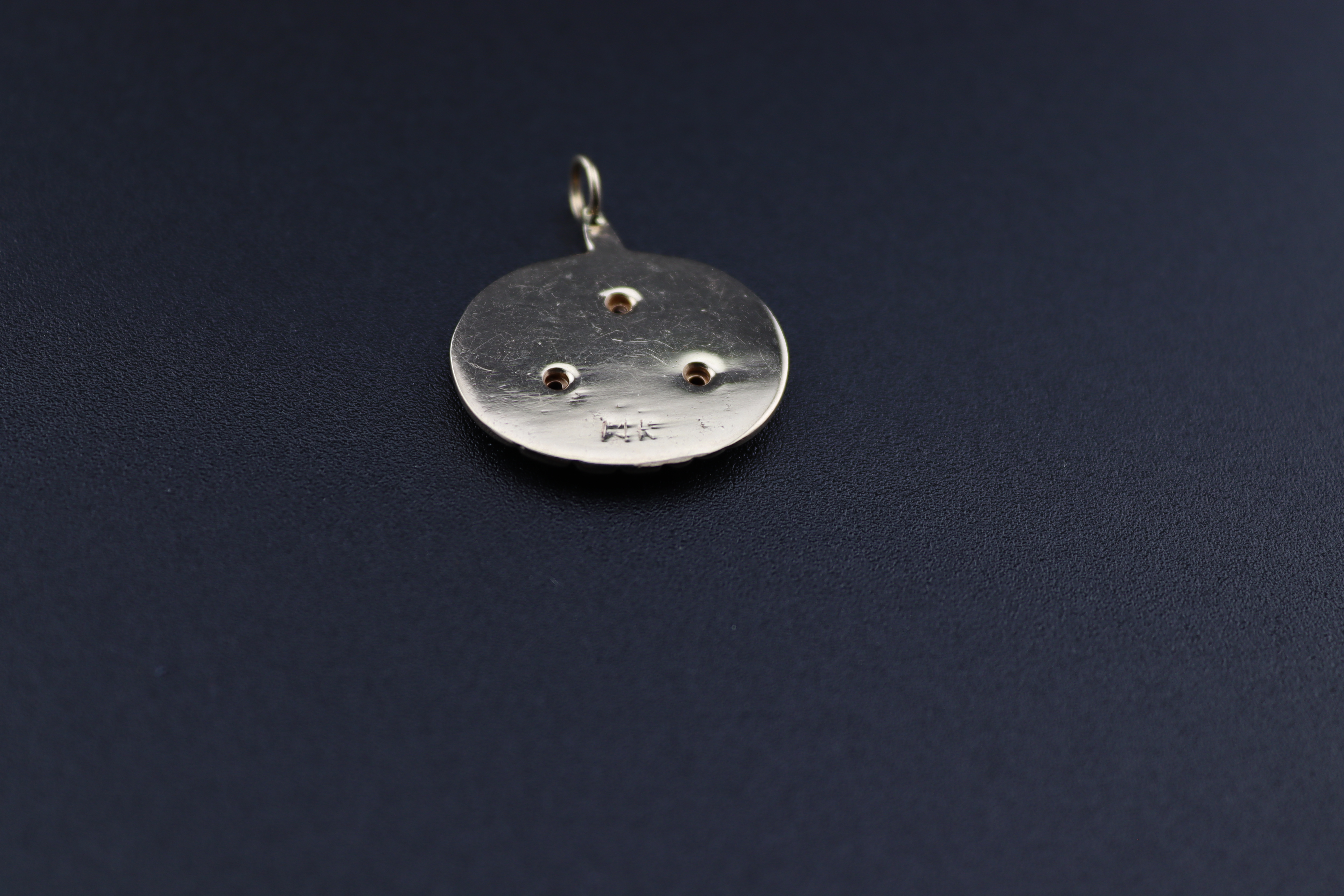 14K Gold Pumpkin Pendant with Gemstones Saphire Ruby & Diamond