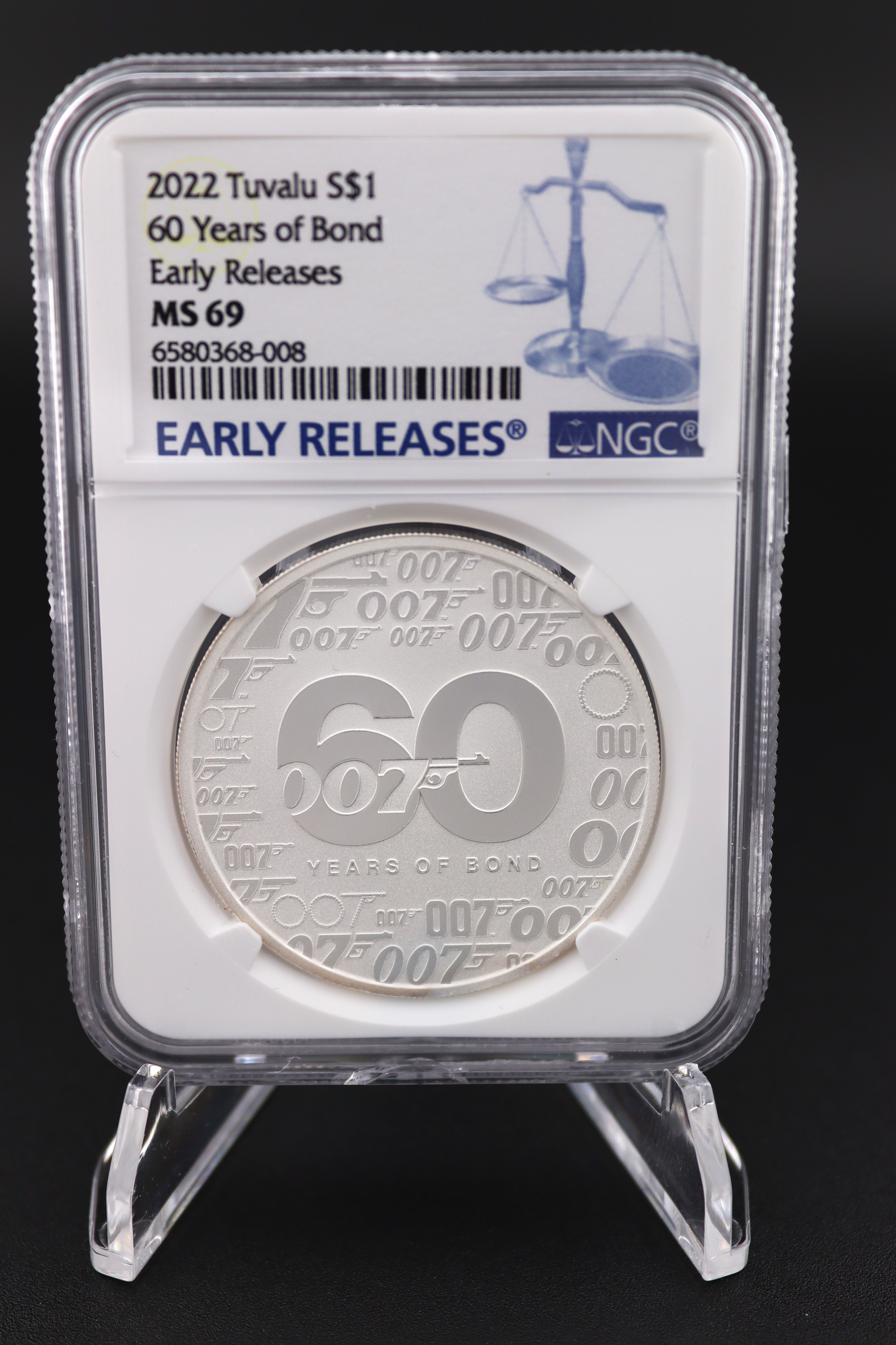 2022 Tuvalu 60 Years of Bond Silver Coin