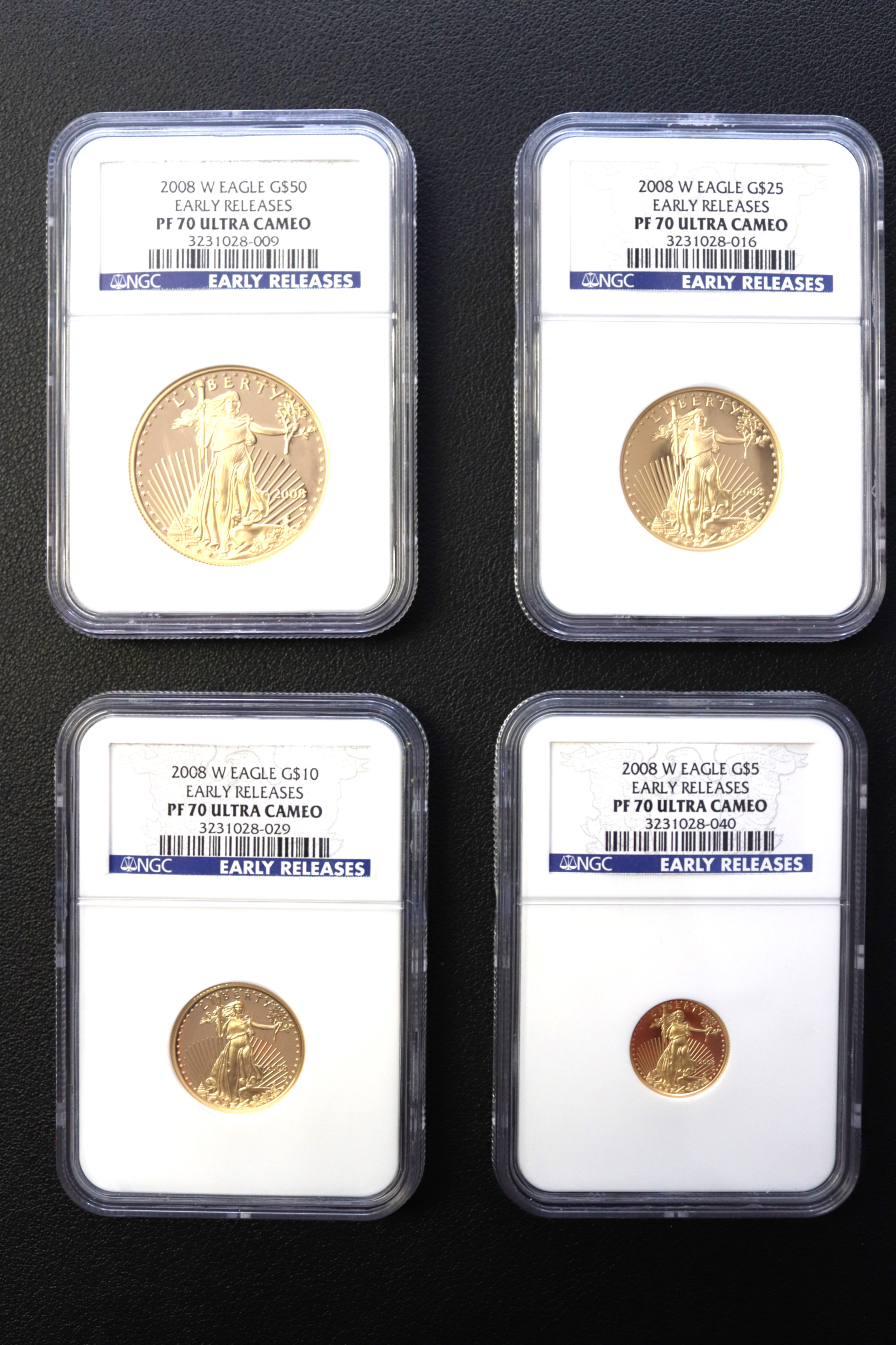 2008 W Gold Eagle 4-coin Set, Proof PF-70 ULTRA CAMEO (Early Release)