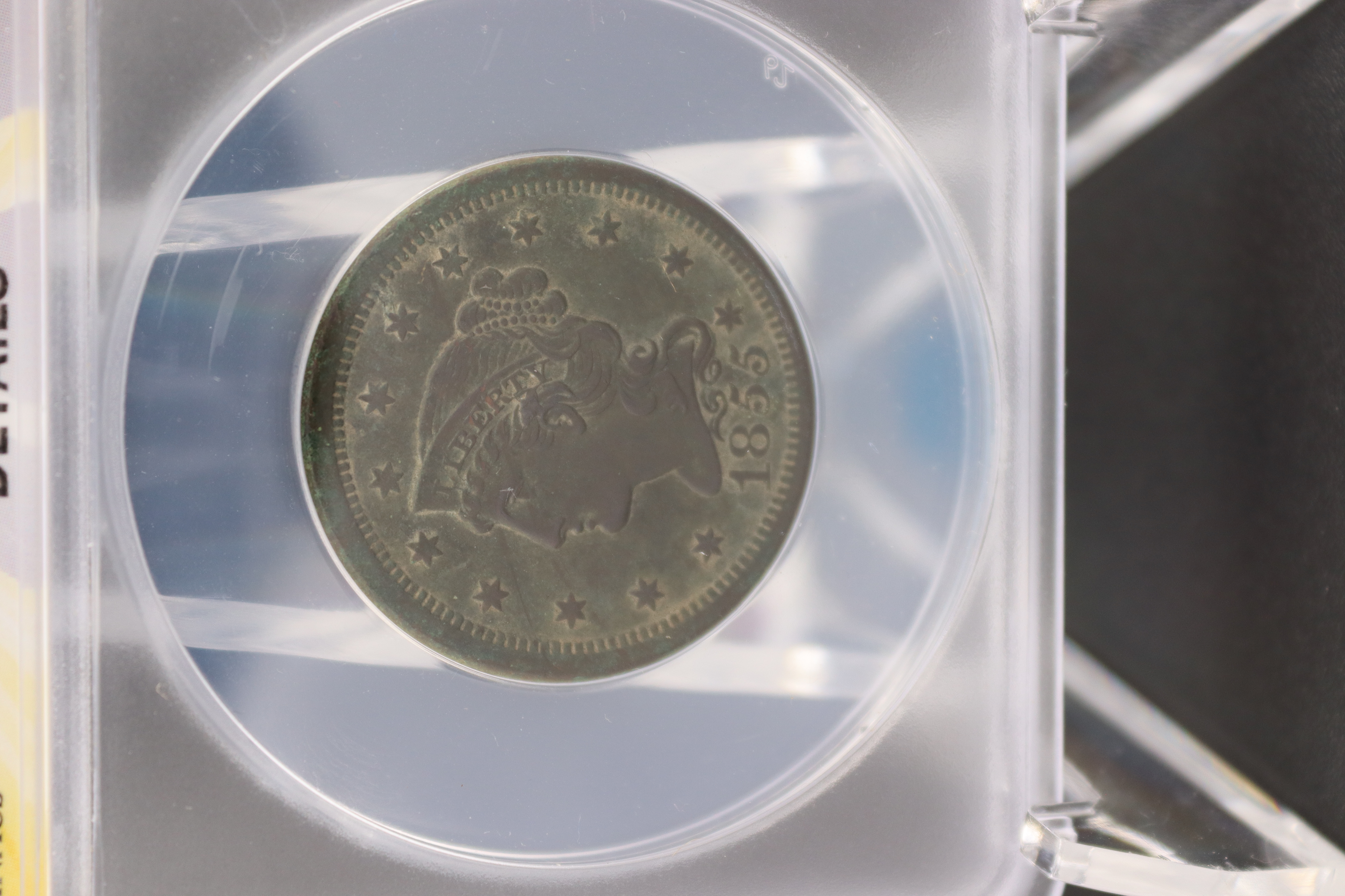 1855 1C N-9 Knob On Ear ANACS AU-58